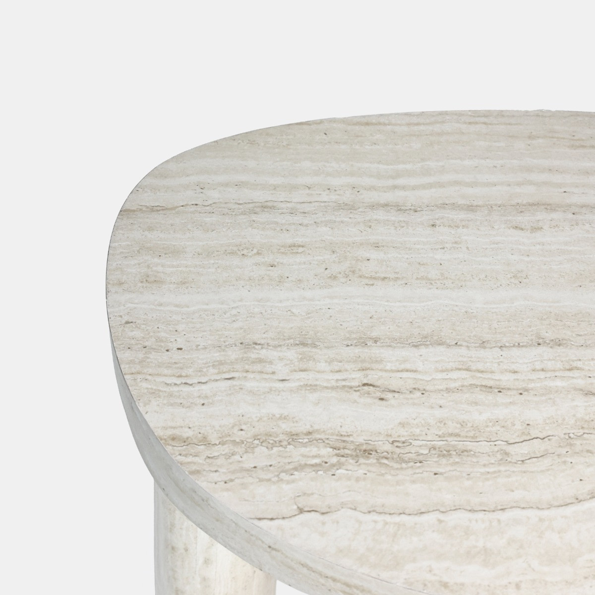 OHS 3-Legged Travertine Effect Side Table - Natural>