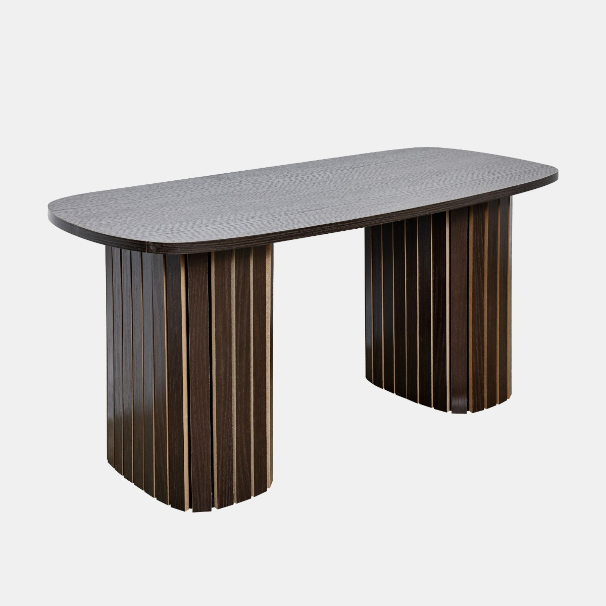 OHS Madison Ribbed Coffee Table - Dark Wood>