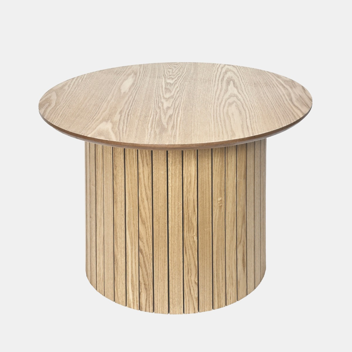 OHS Madison Ribbed Round Coffee Table - Light Wood>