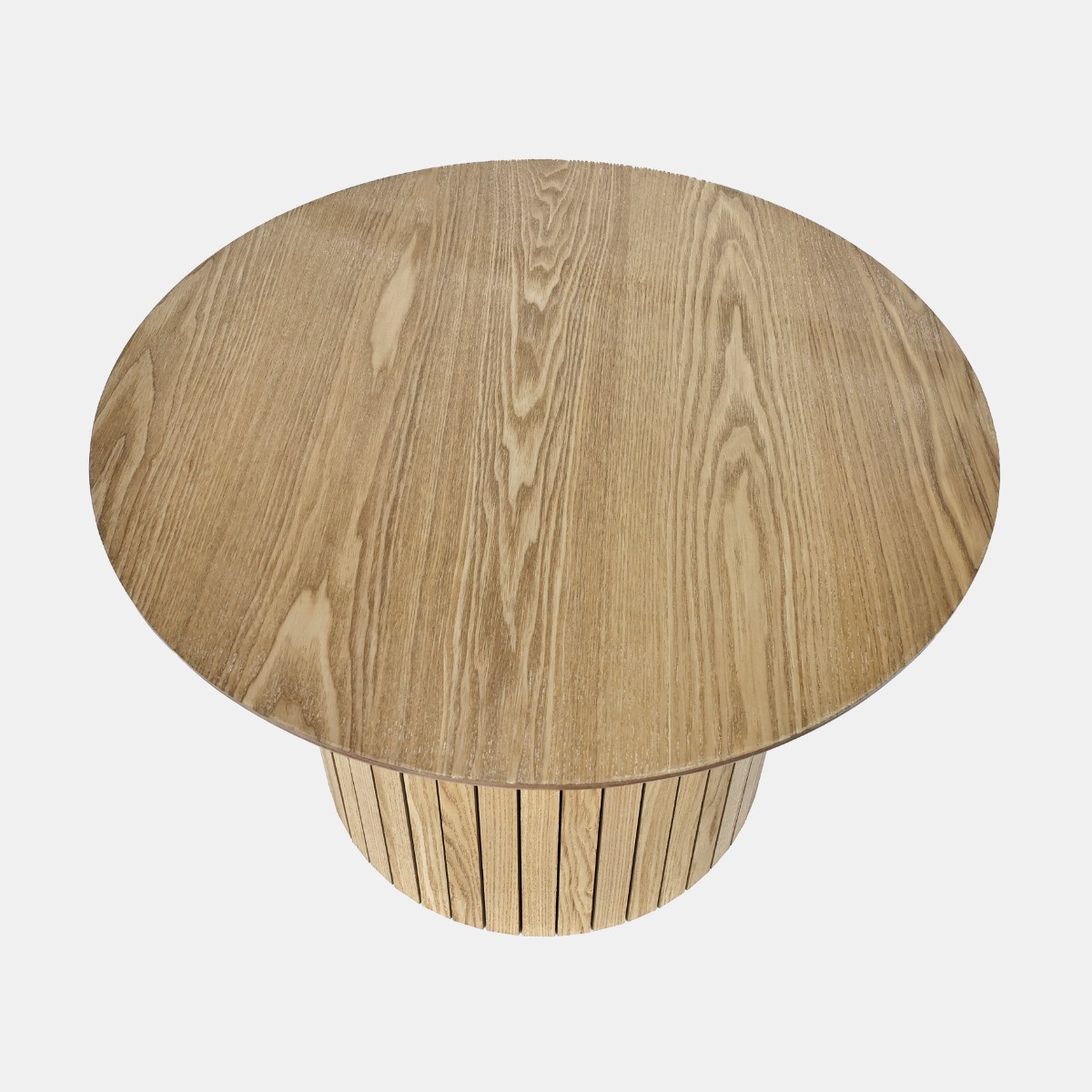 OHS Madison Ribbed Round Coffee Table - Light Wood>
