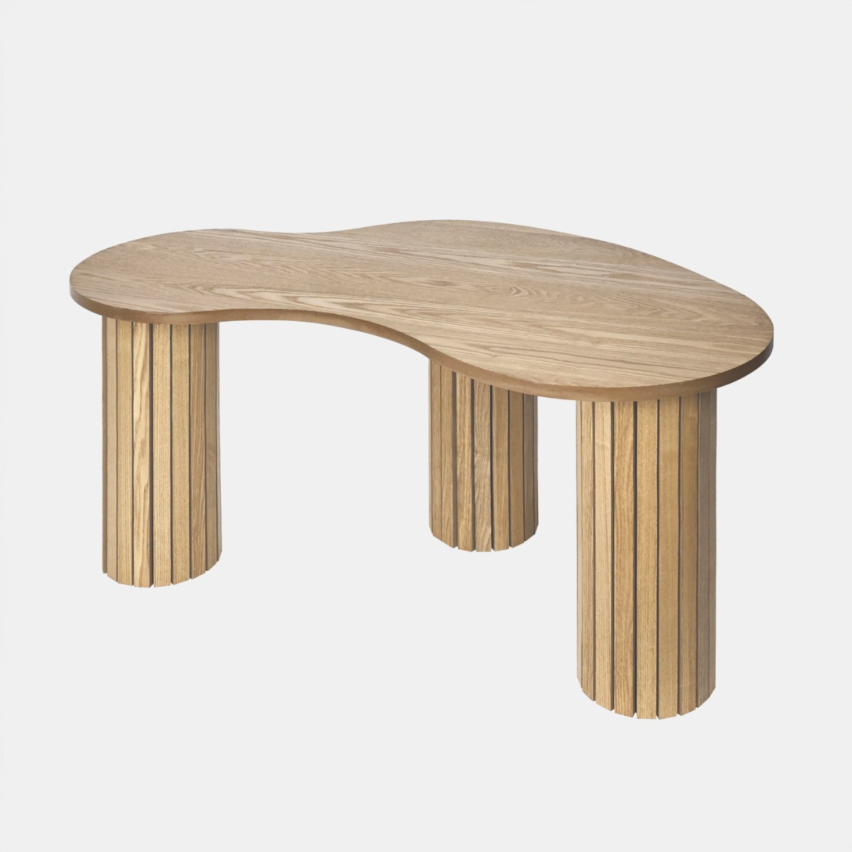 OHS Madison Ribbed Irregular Coffee Table - Light Wood>