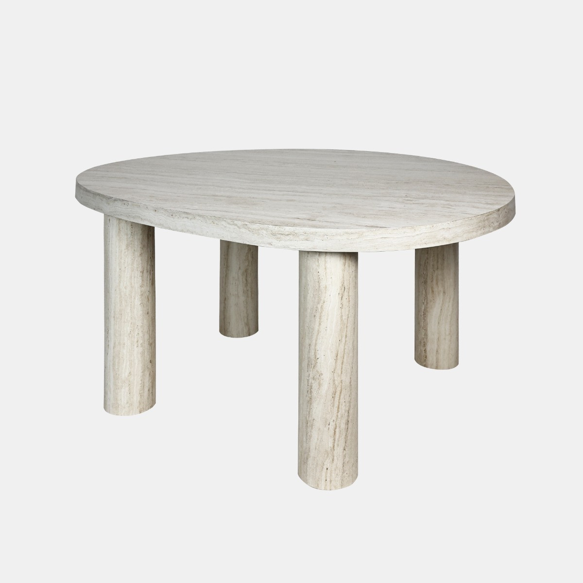 OHS 4-Legged Travertine Effect Coffee Table - Natural>