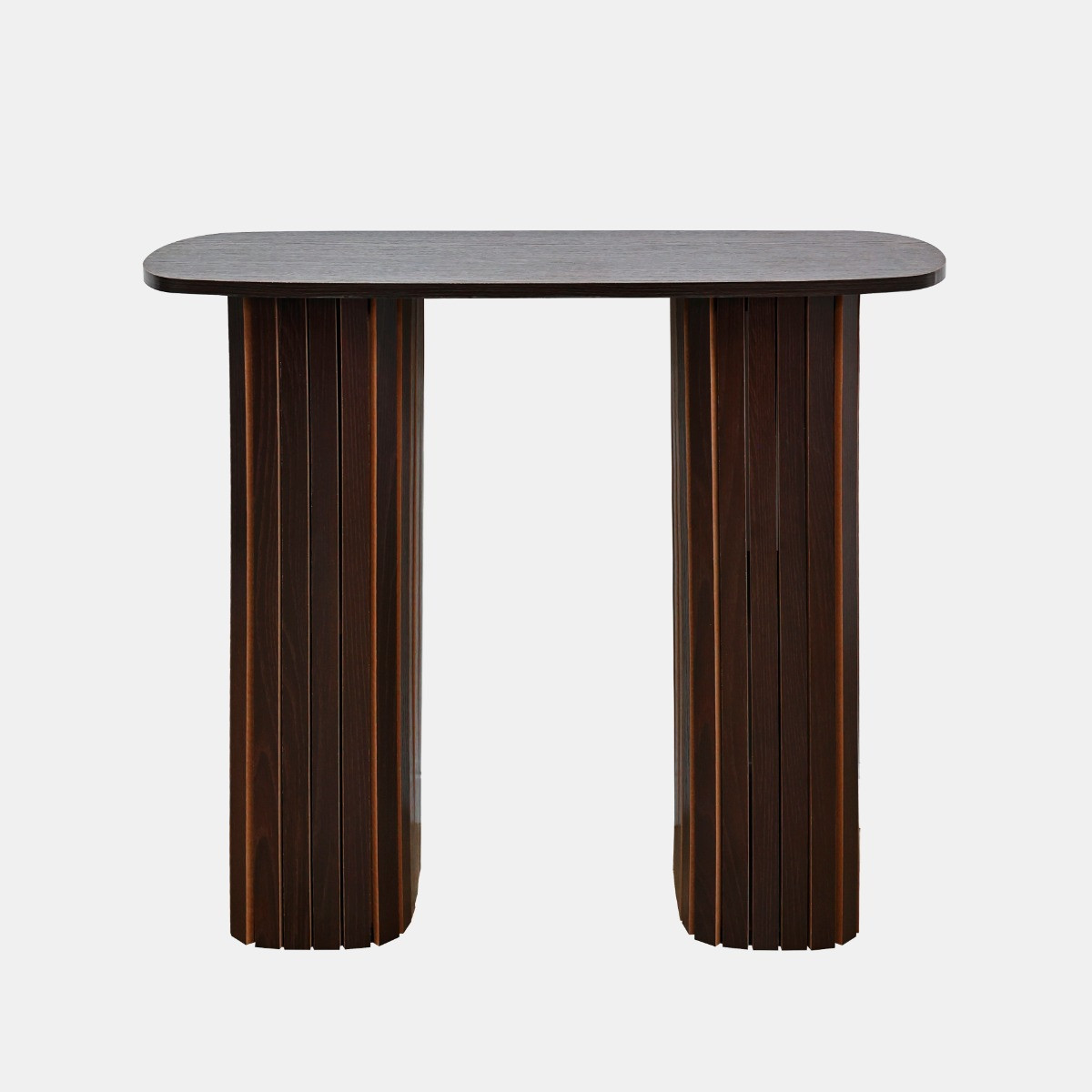 OHS Madison Ribbed Console Table - Dark Wood>