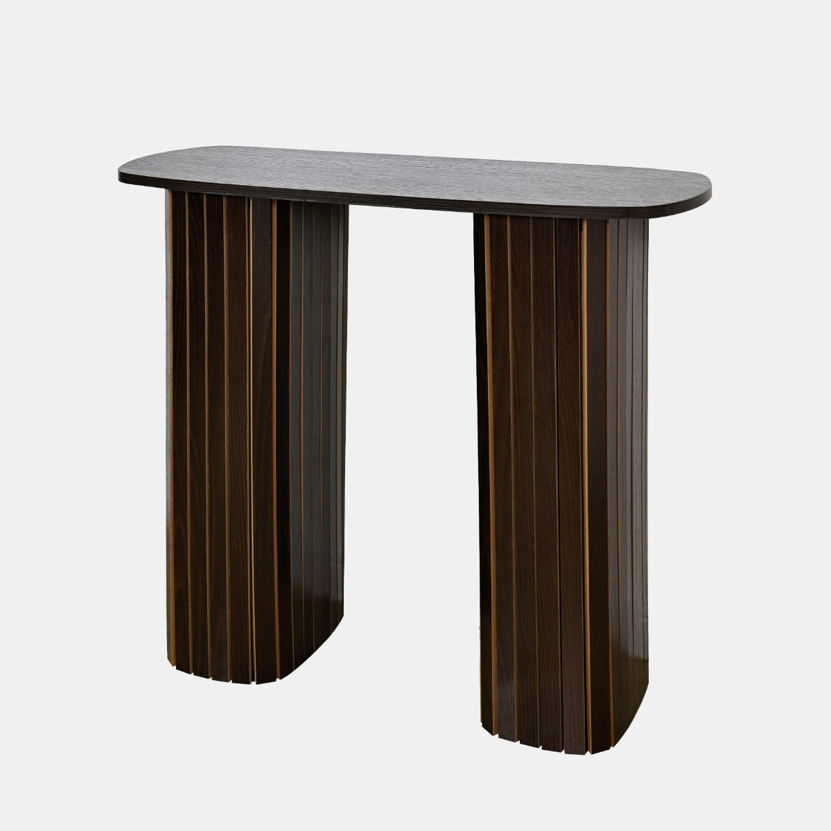 OHS Madison Ribbed Console Table - Dark Wood>