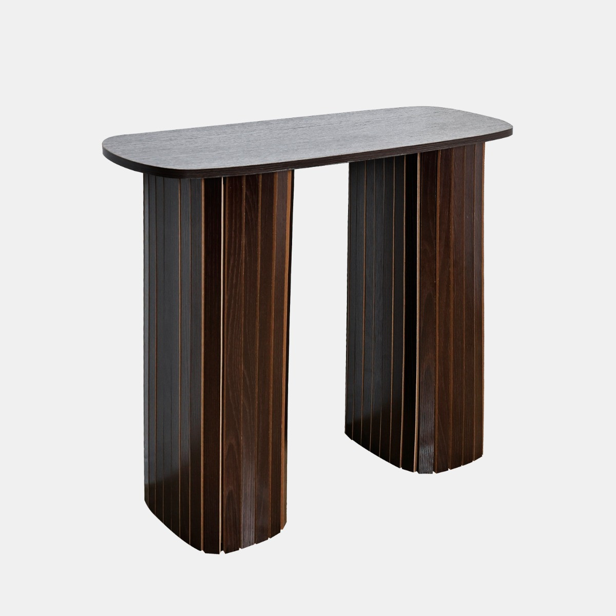 OHS Madison Ribbed Console Table - Dark Wood>