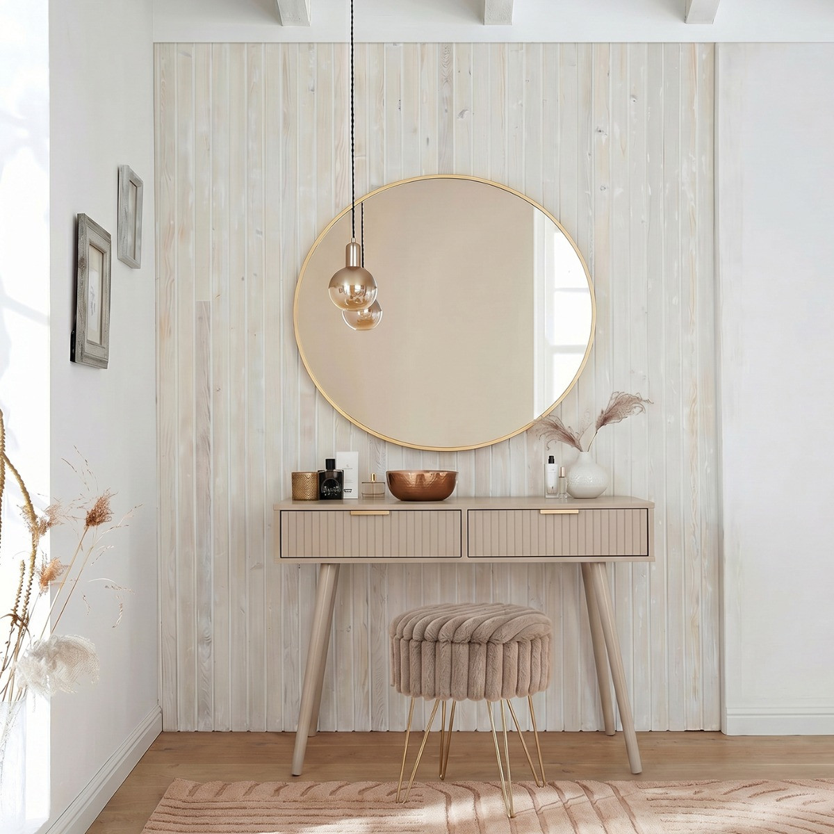 OHS Venice Ribbed Console Table - Natural>
