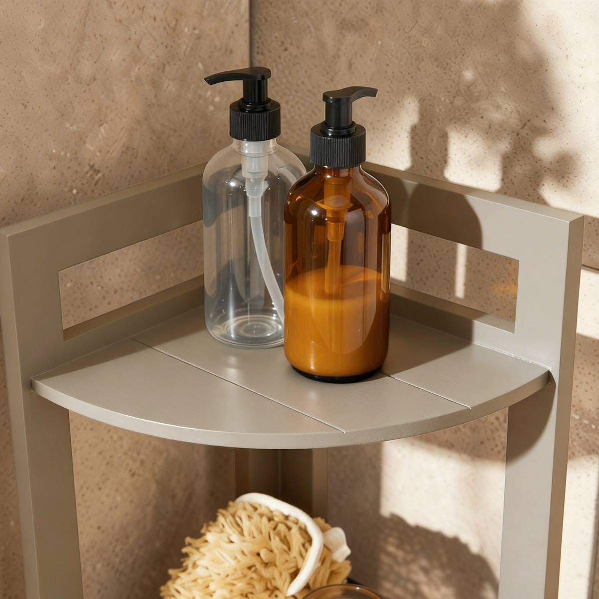 OHS 3-Tier Corner Shelving Unit - Natural>