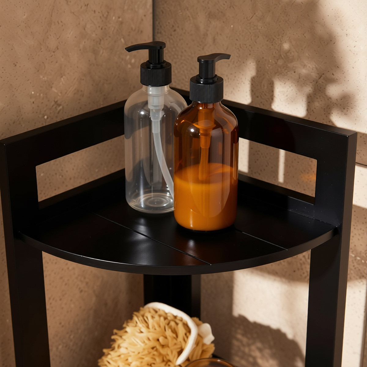 OHS 3-Tier Corner Shelving Unit - Black>