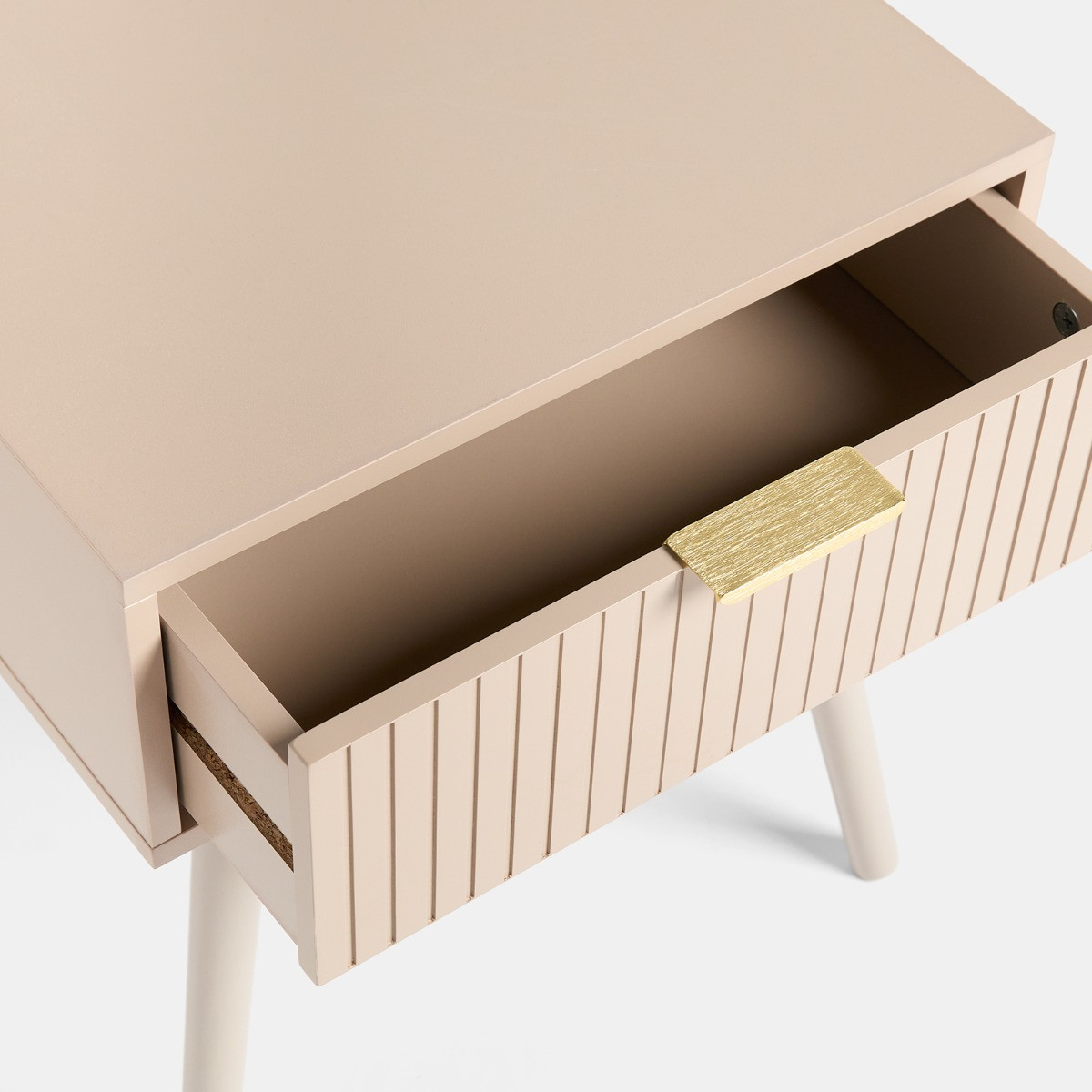 OHS Venice Ribbed Bedside Table - Natural>