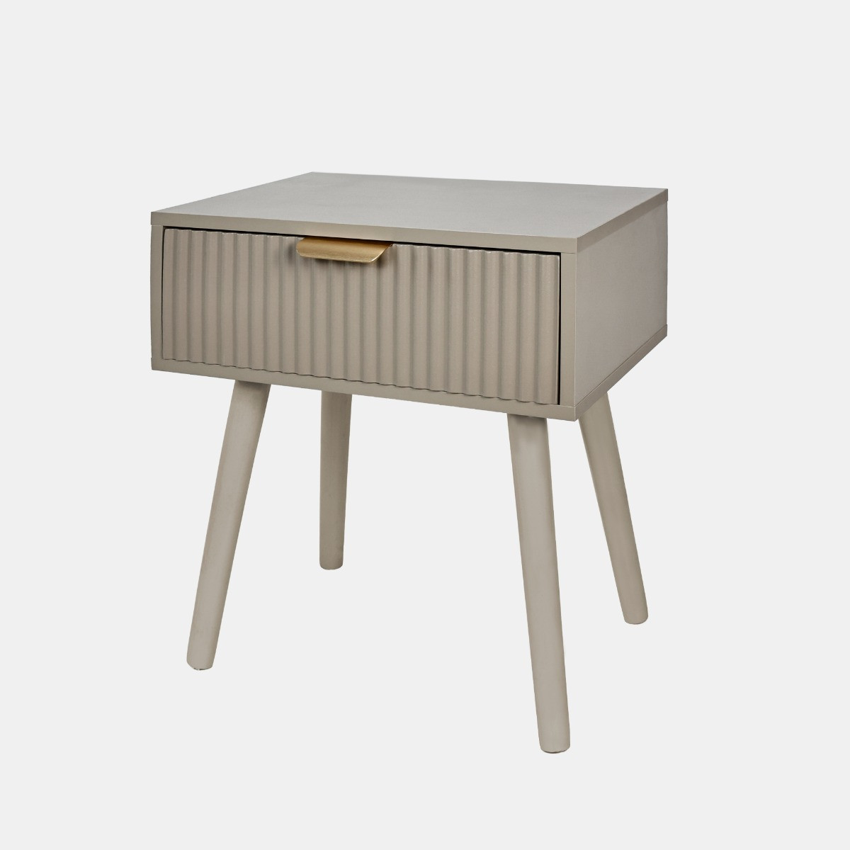 OHS Ribbed 1-Drawer Bedside Table - Natural>