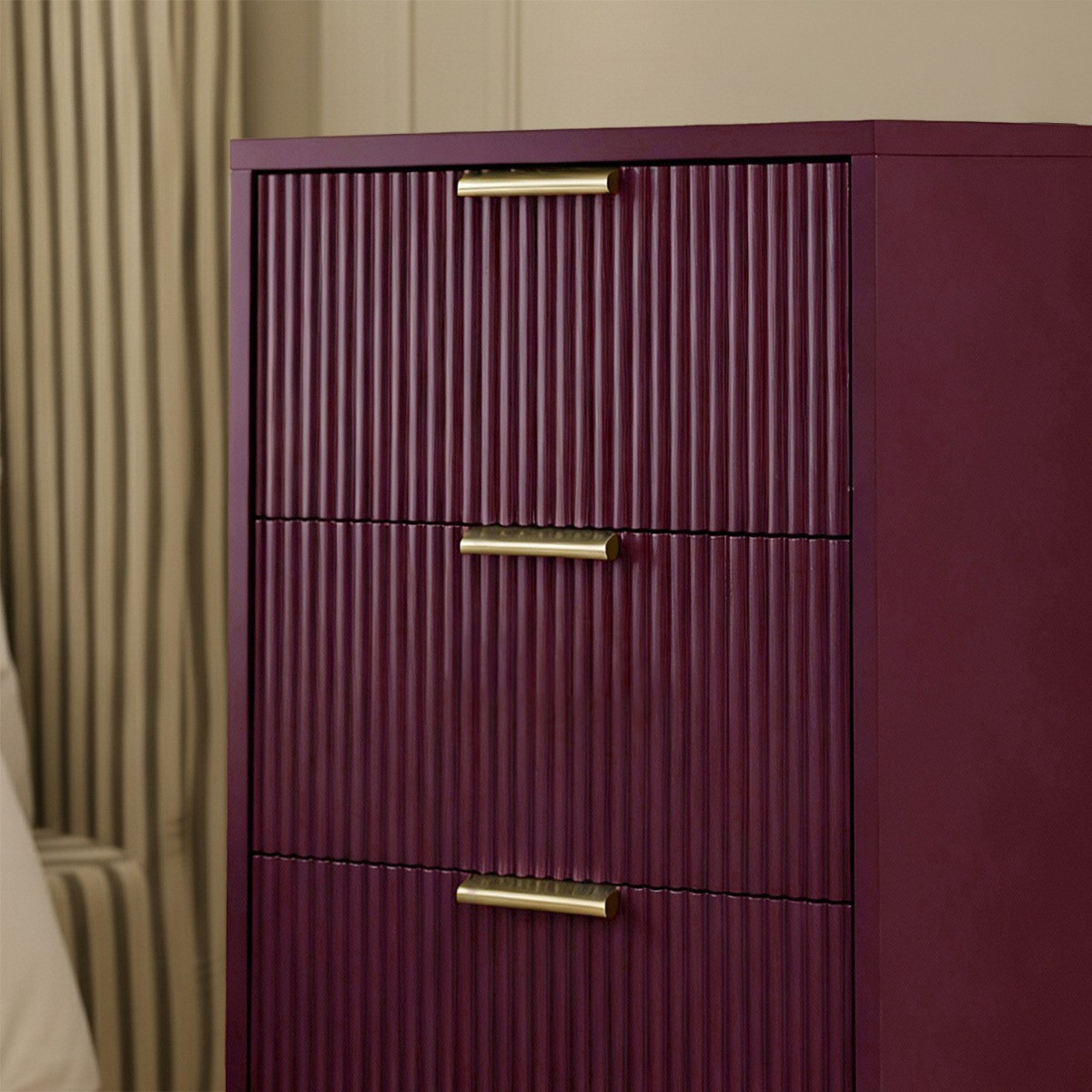 OHS Ribbed 4-Drawer Unit - Dark Berry>