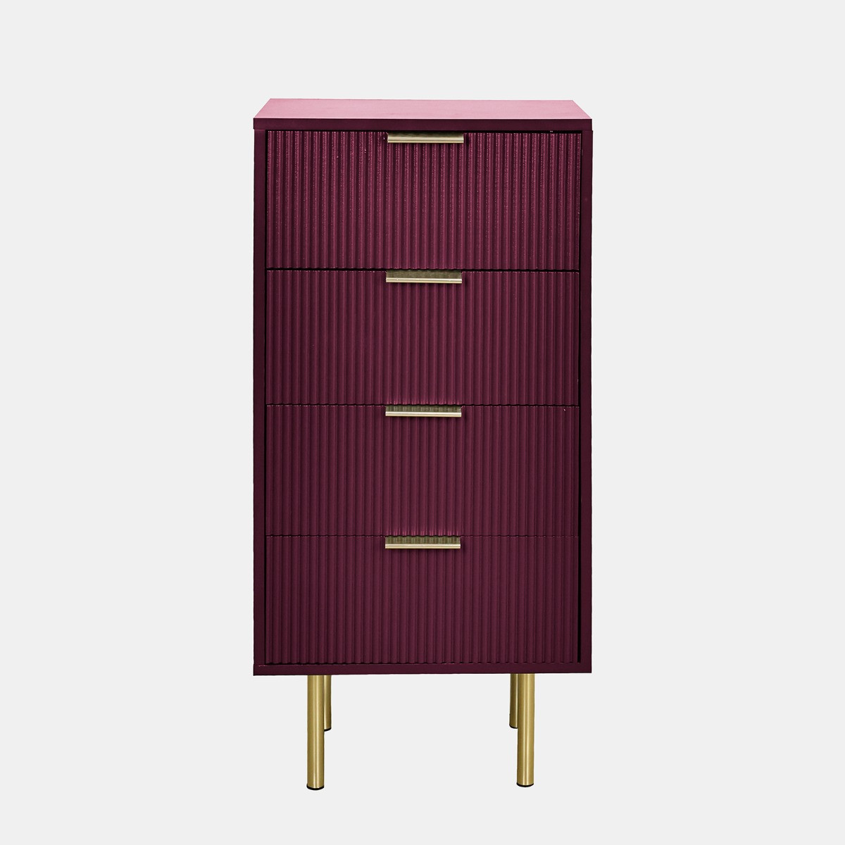 OHS Ribbed 4-Drawer Unit - Dark Berry>