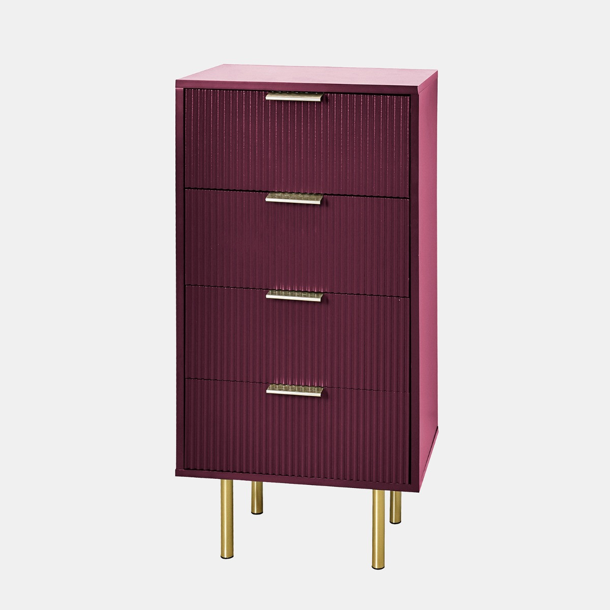 OHS Ribbed 4-Drawer Unit - Dark Berry>