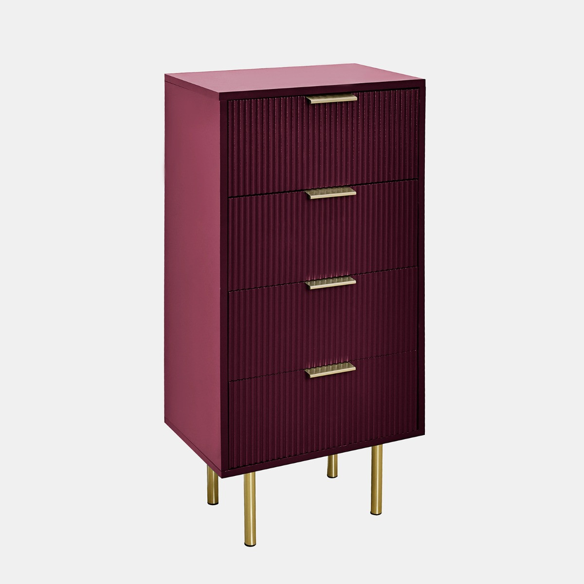 OHS Ribbed 4-Drawer Unit - Dark Berry>