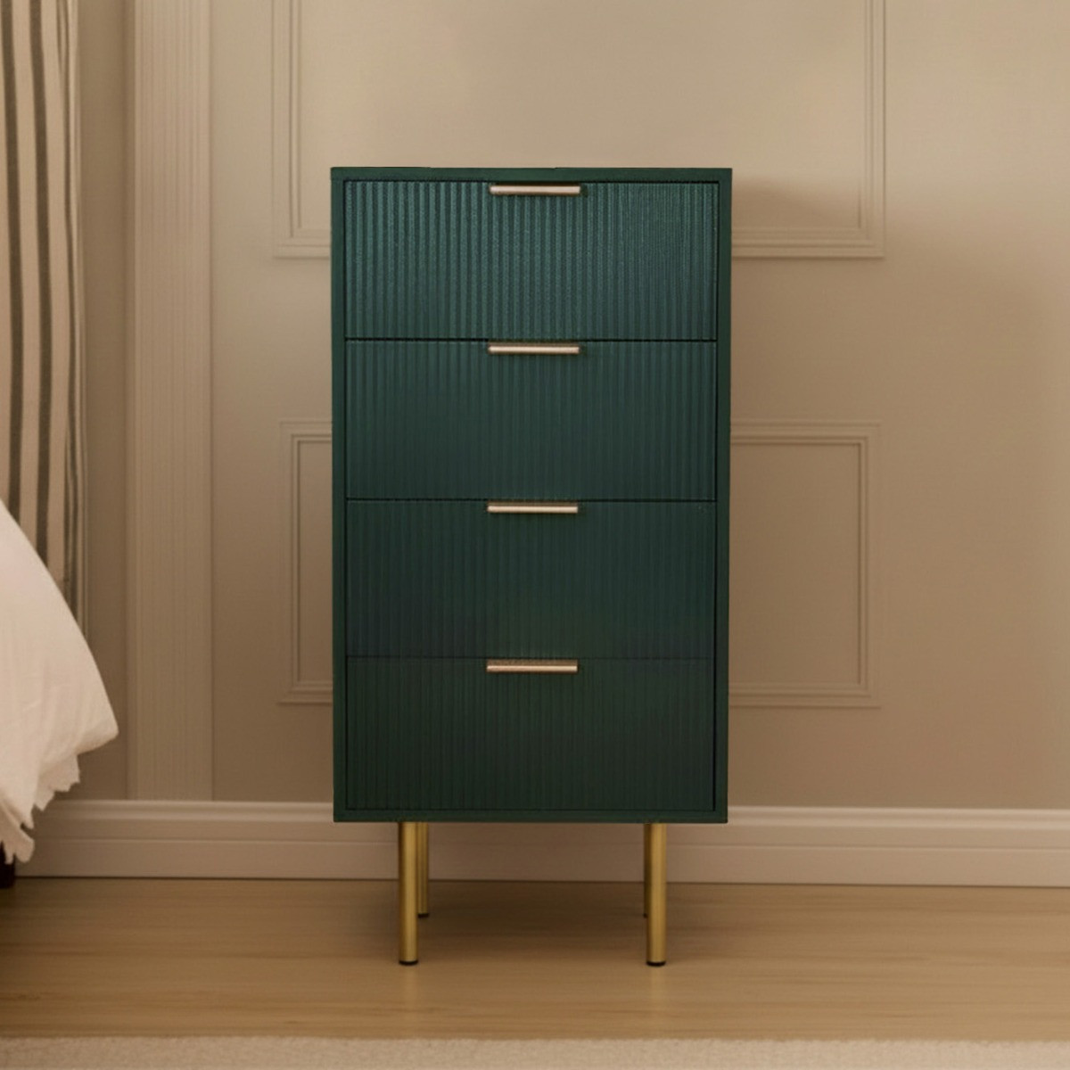 OHS Ribbed 4-Drawer Unit - Deep Forest Green>
