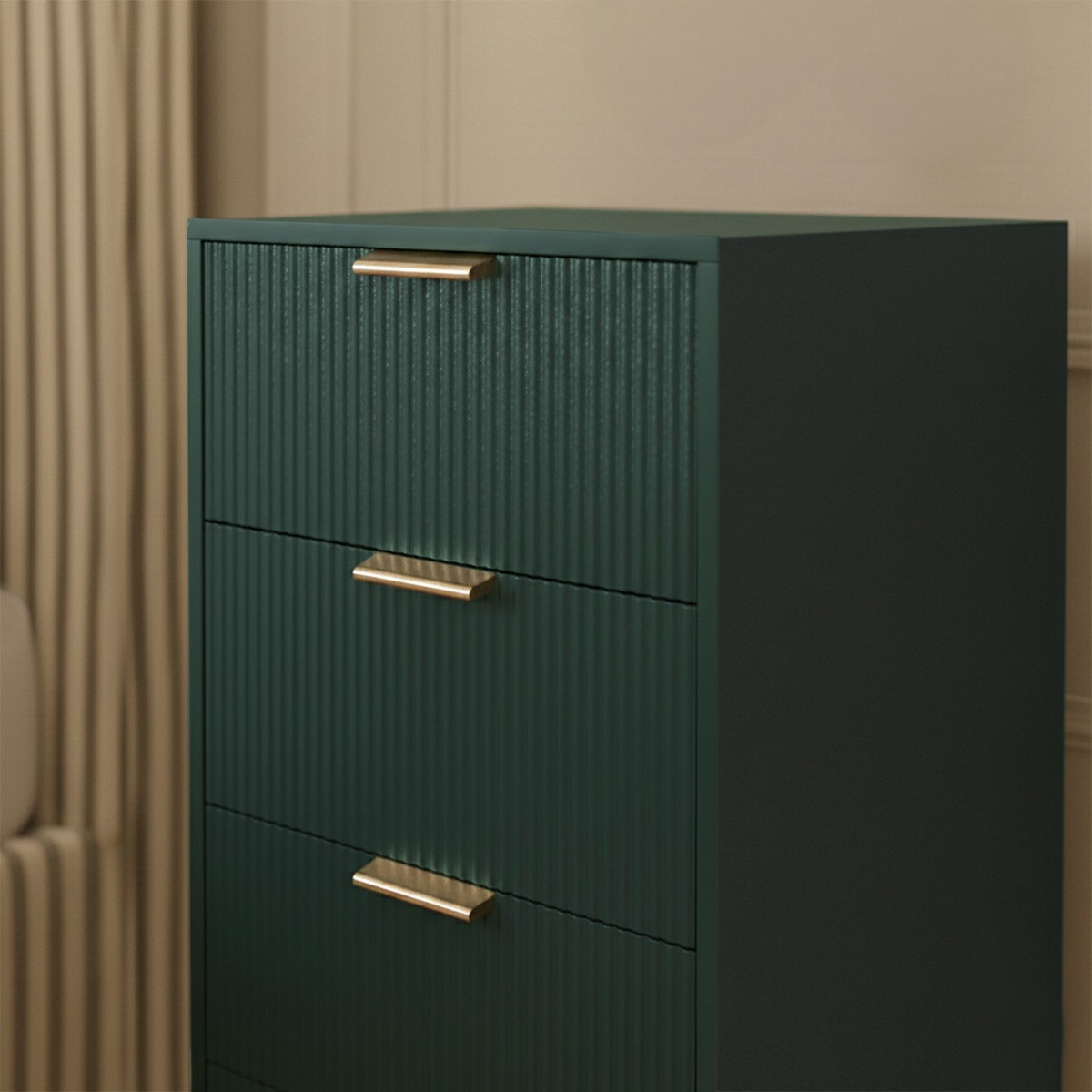OHS Ribbed 4-Drawer Unit - Deep Forest Green>