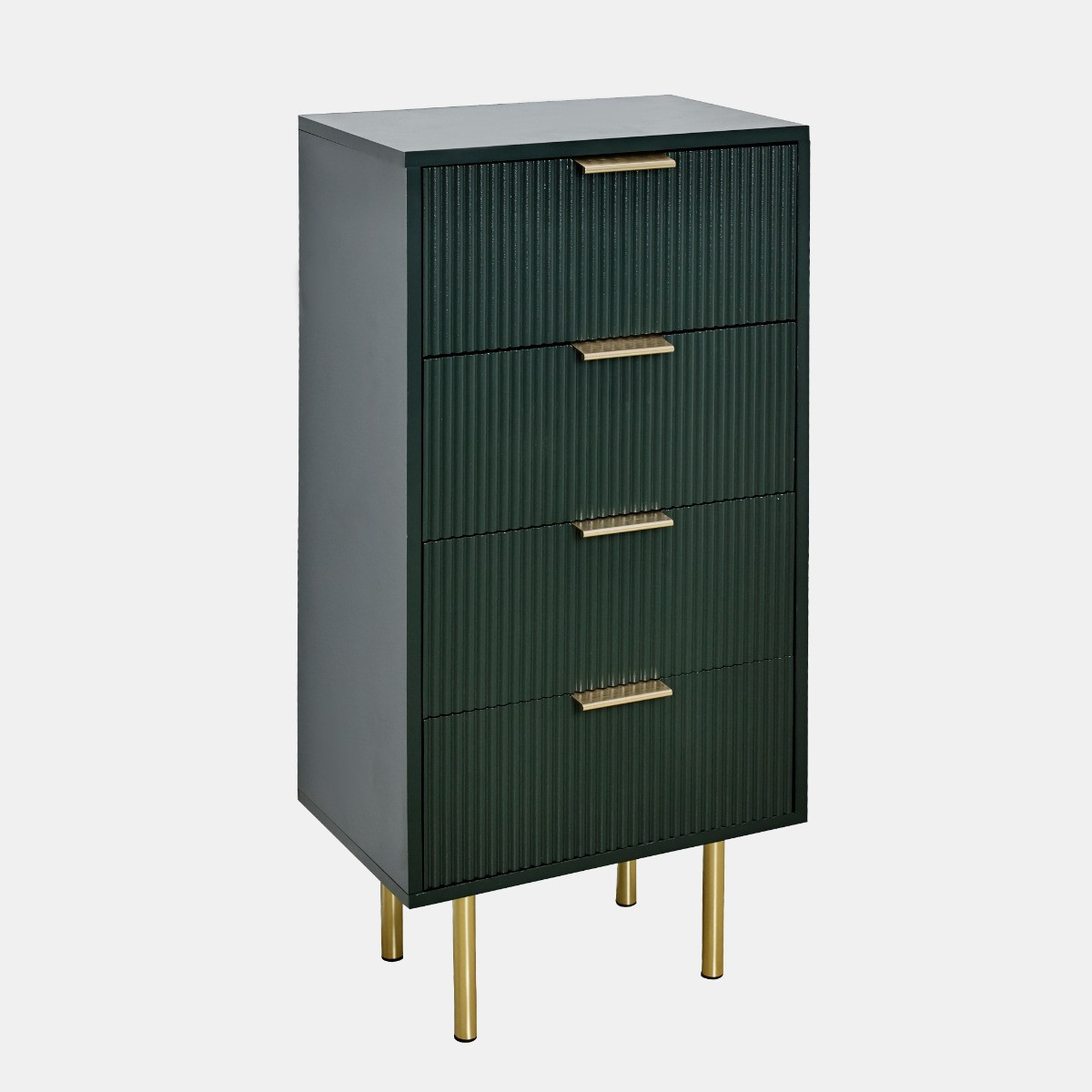 OHS Ribbed 4-Drawer Unit - Deep Forest Green>