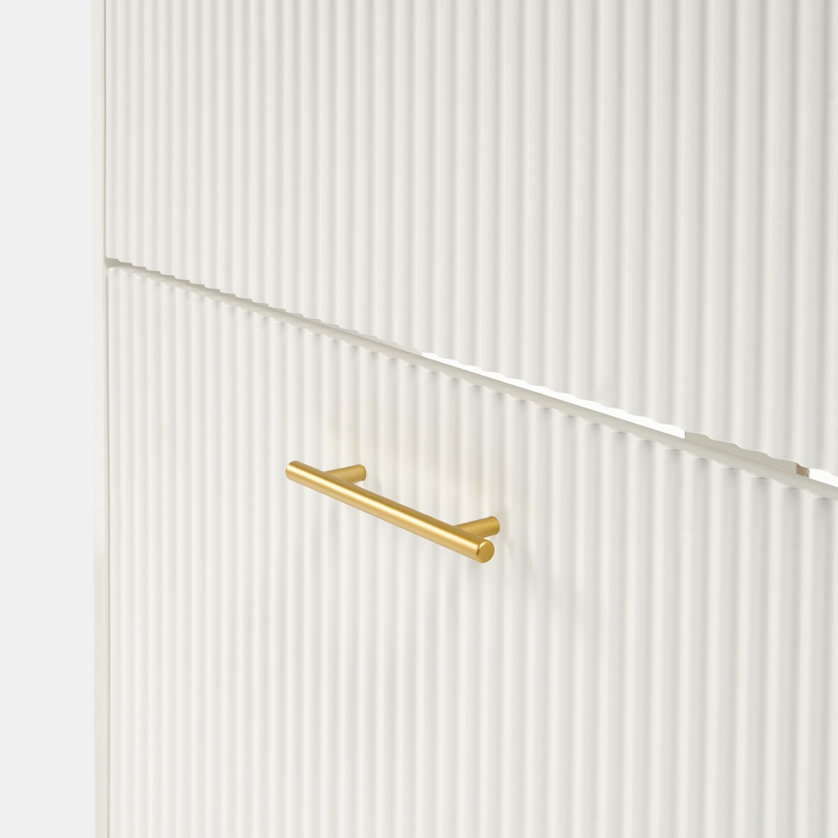 OHS Ribbed 2-Drawer Shoe Cabinet - White>