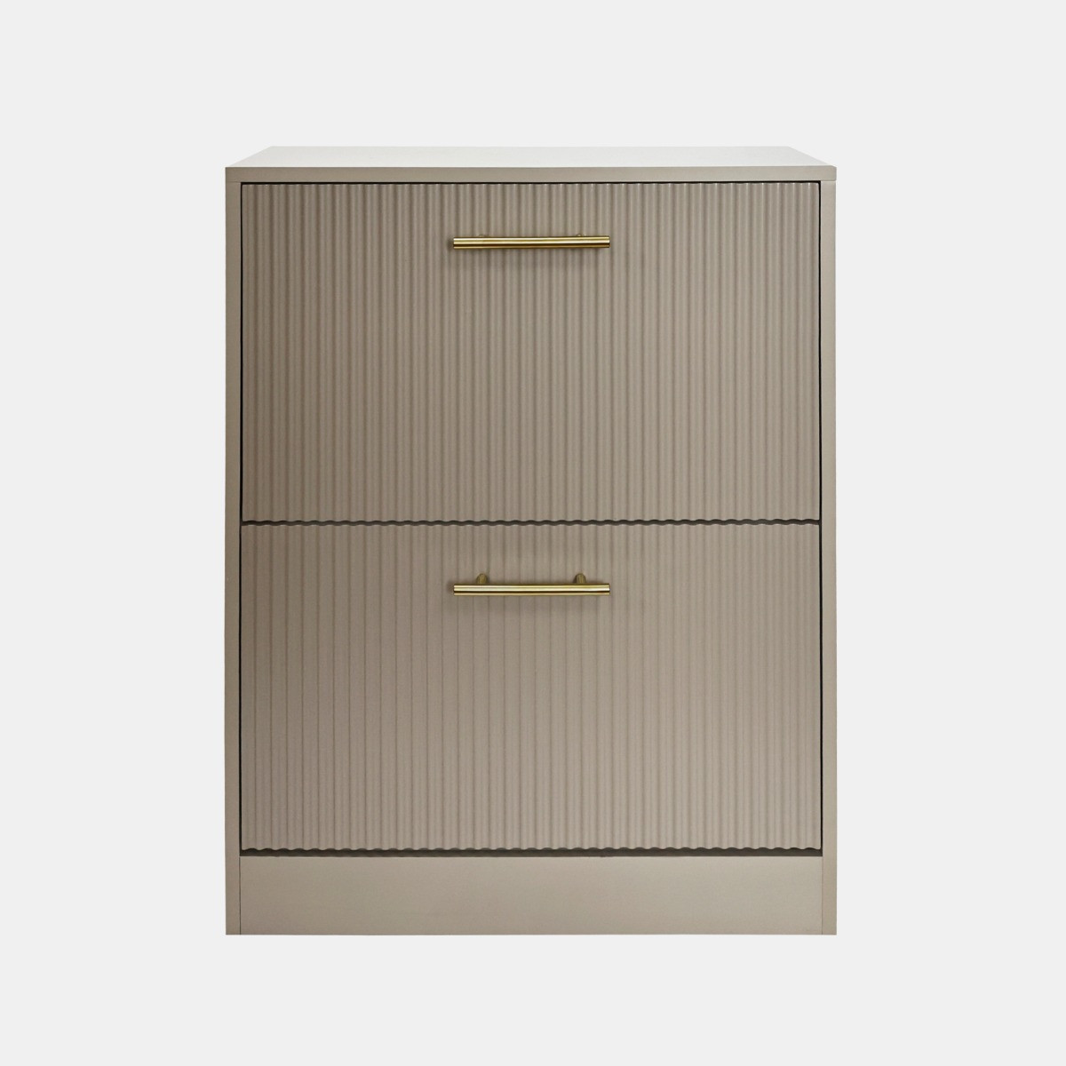 OHS Ribbed 2-Drawer Shoe Cabinet - Natural>