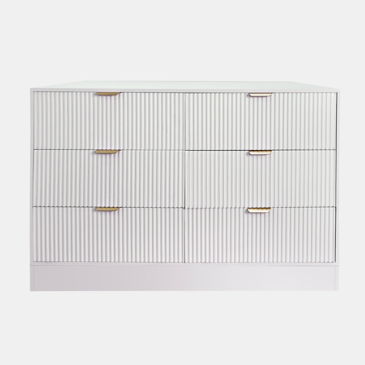 OHS Solid Ribbed 6-Drawer Unit - Cream>