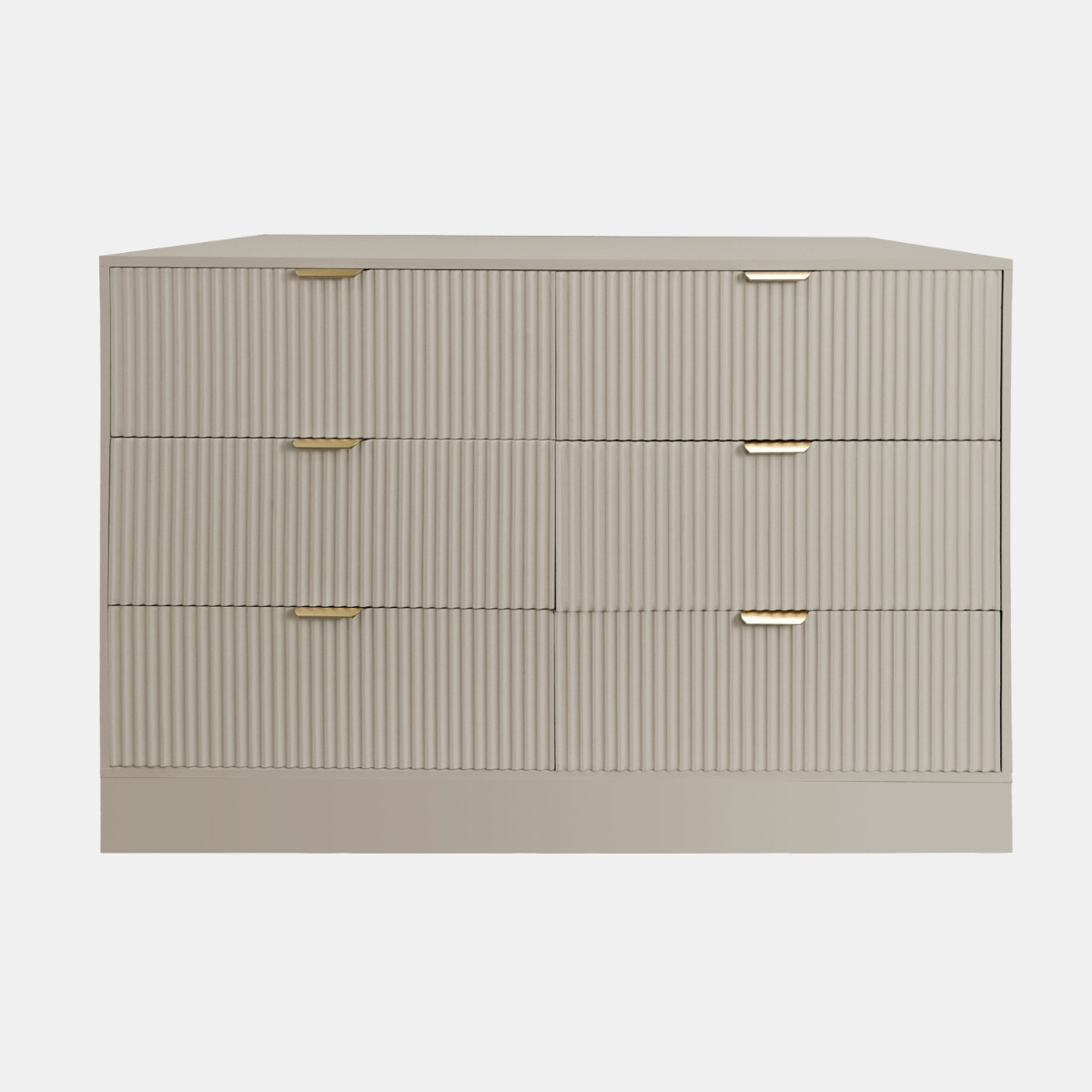 OHS Solid Ribbed 6-Drawer Unit - Natural>
