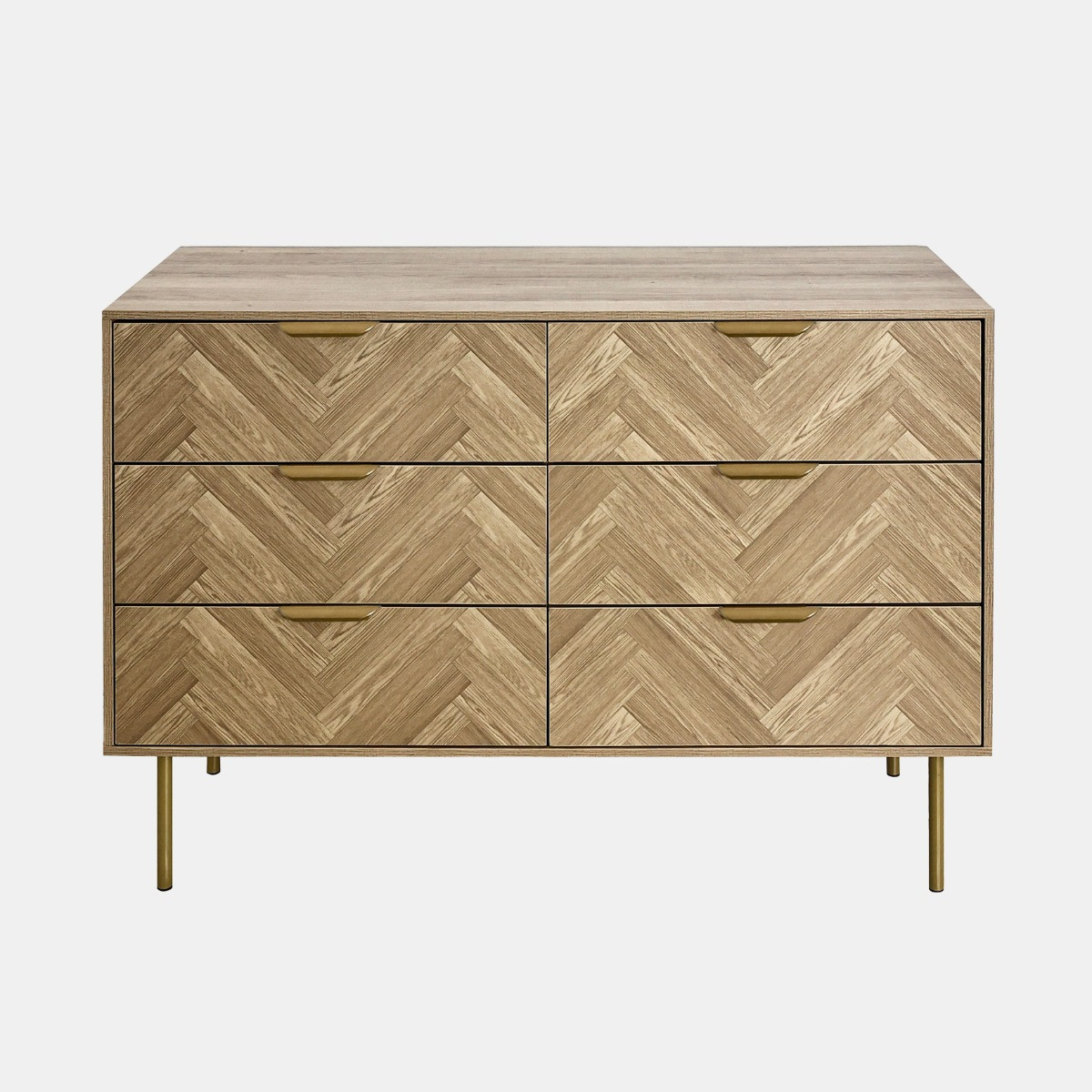 OHS Chevron 6-Drawer Unit - Light Wood>