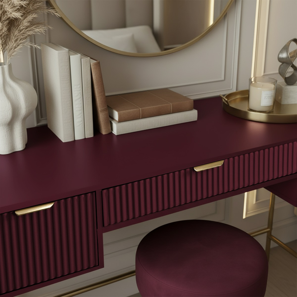 OHS Ribbed Dressing Table - Dark Berry>
