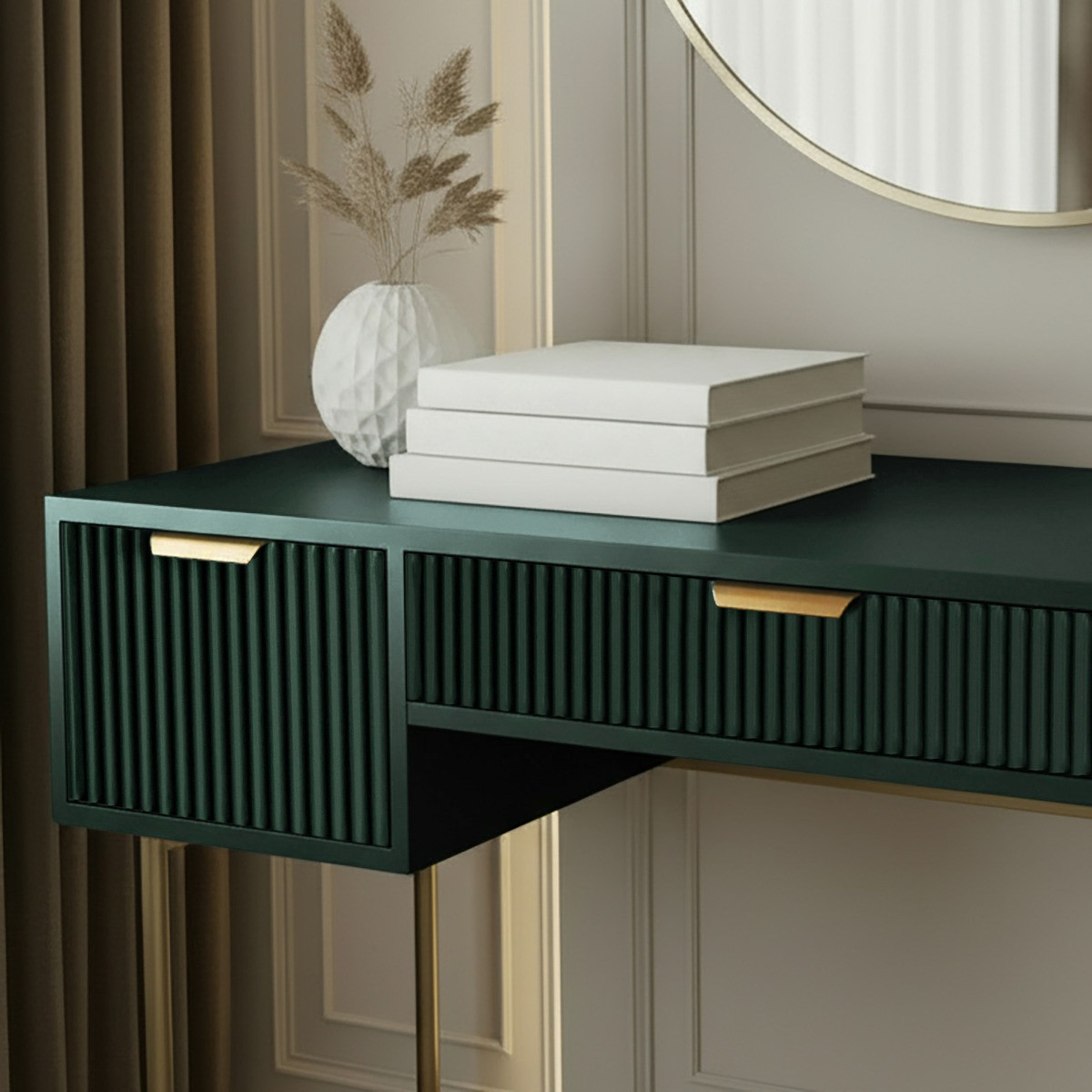 OHS Ribbed Dressing Table - Deep Forest Green>