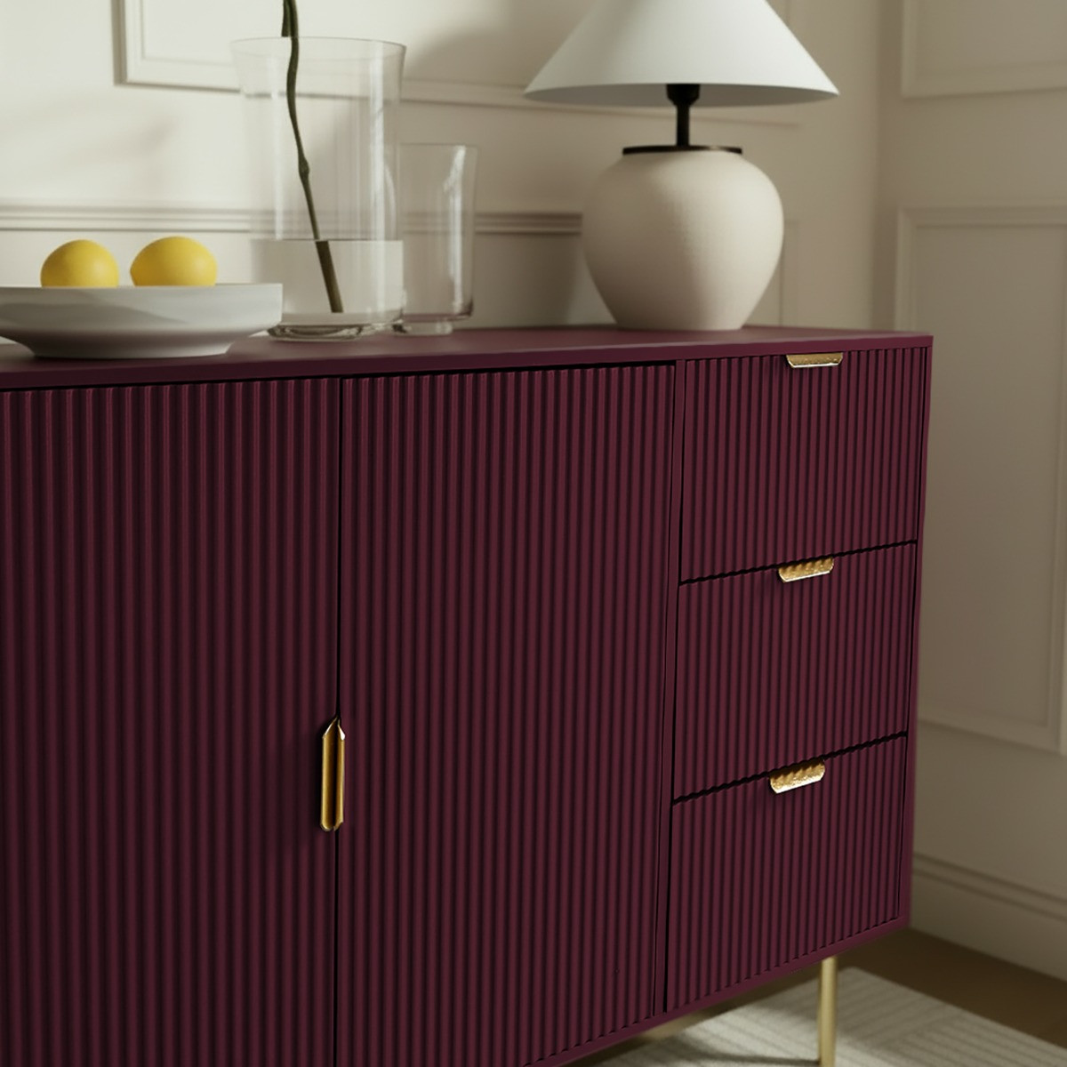 OHS Ribbed Sideboard - Dark Berry>