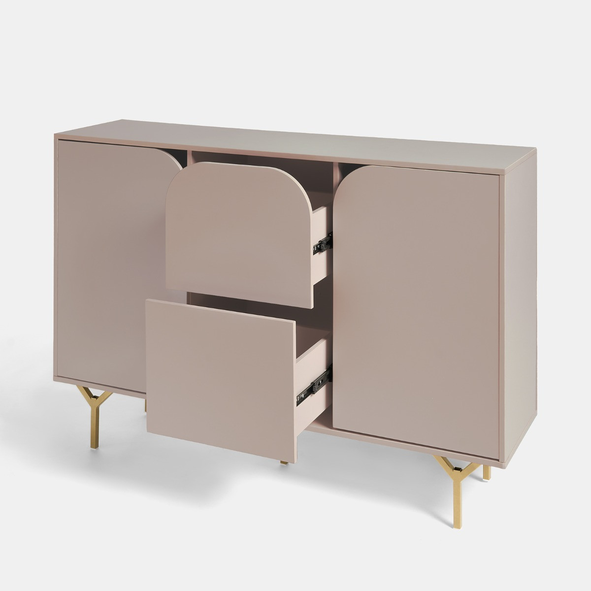 OHS Modern Curved Drawer Sideboard - Natural>