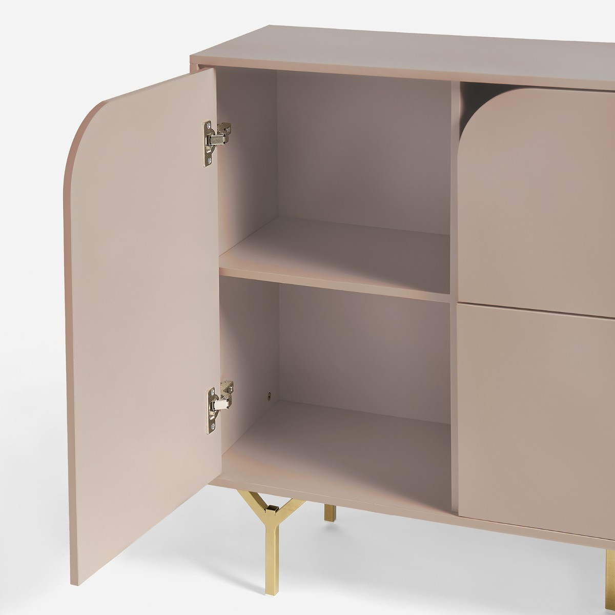 OHS Modern Curved Drawer Sideboard - Natural>