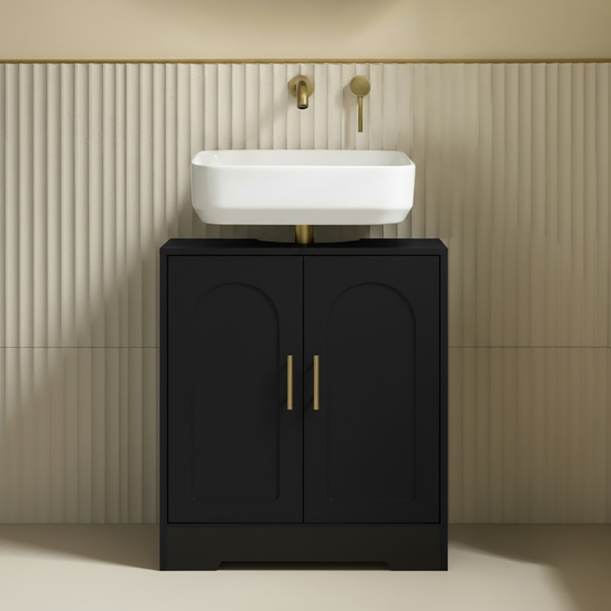 OHS Arched Under Sink Unit - Black>
