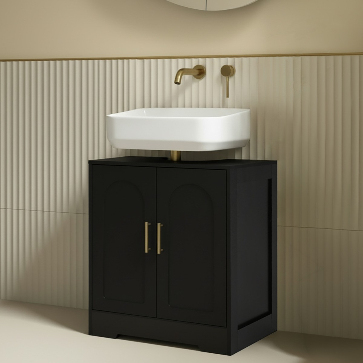 OHS Arched Under Sink Unit - Black>