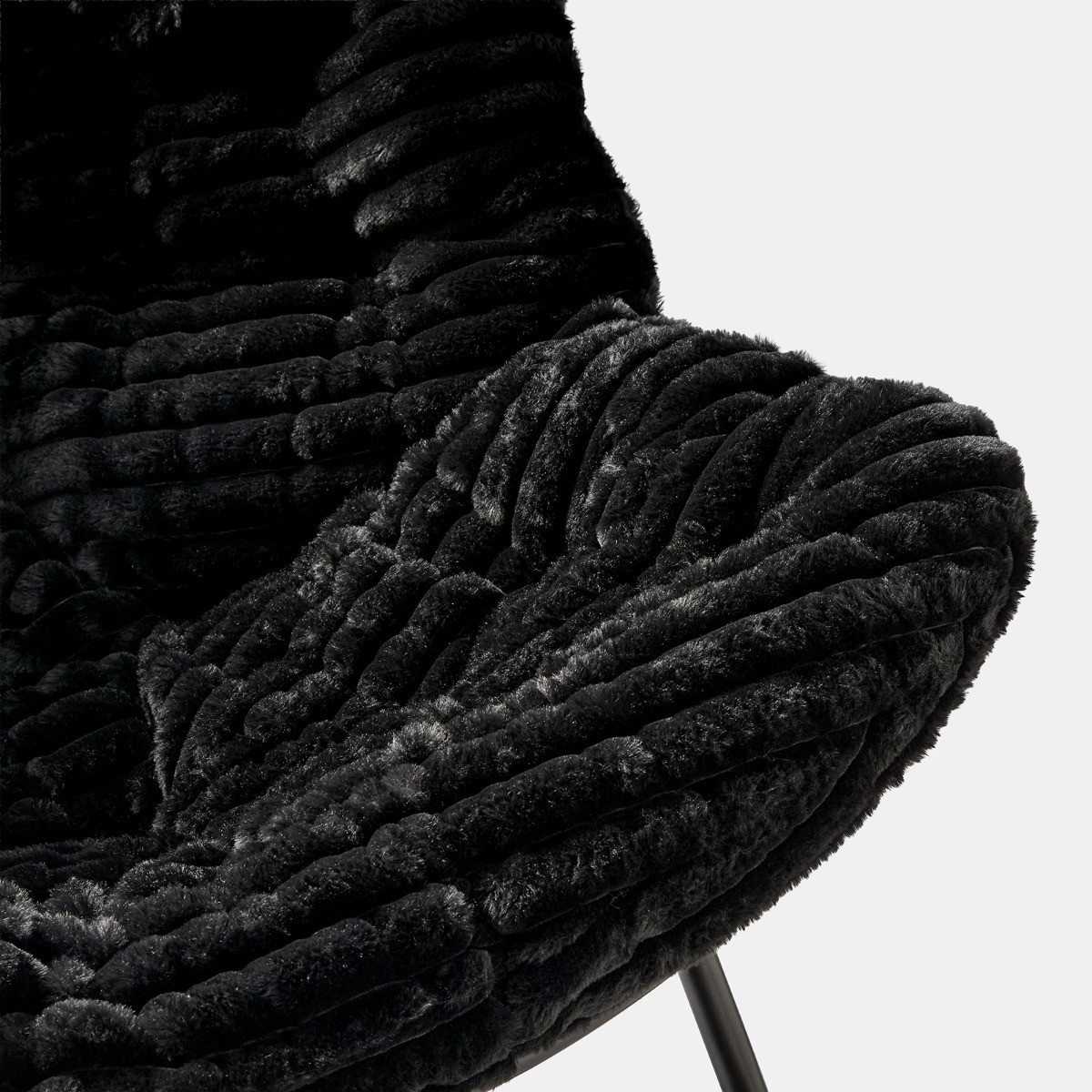OHS Ribbed Faux Fur Rocking Chair - Black>