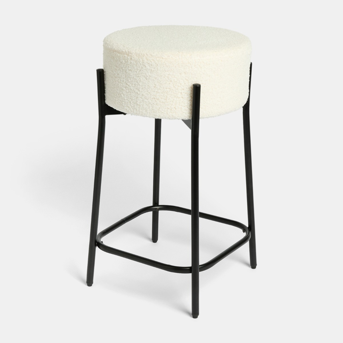 OHS Boucle Bar Stool - White>