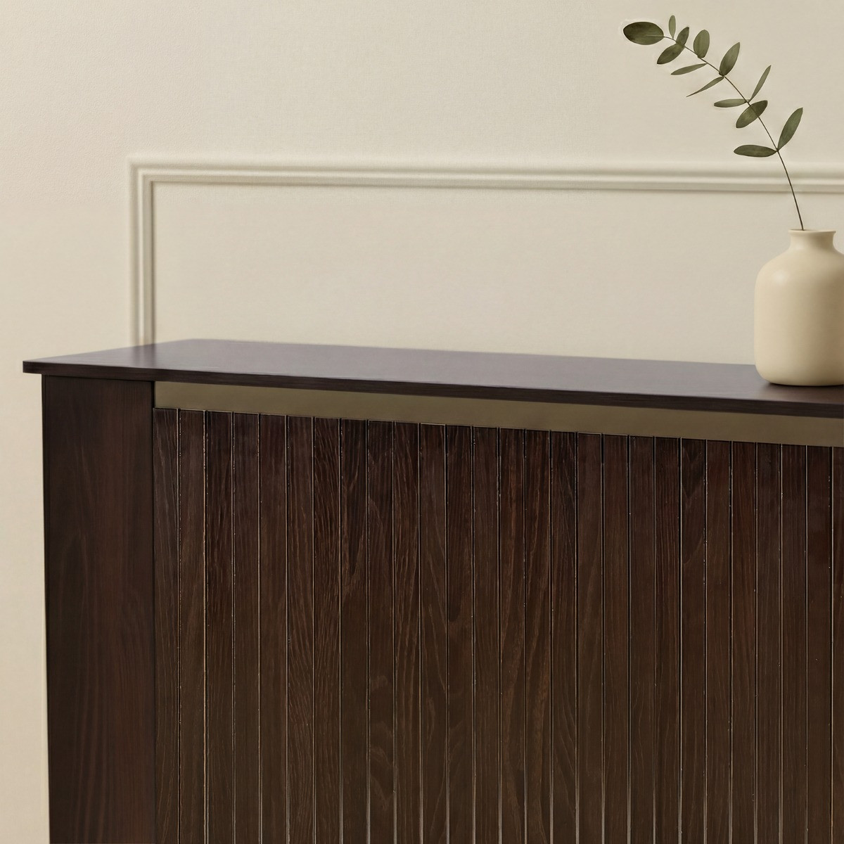 OHS Medium Ribbed Radiator Cover - Dark Wood>