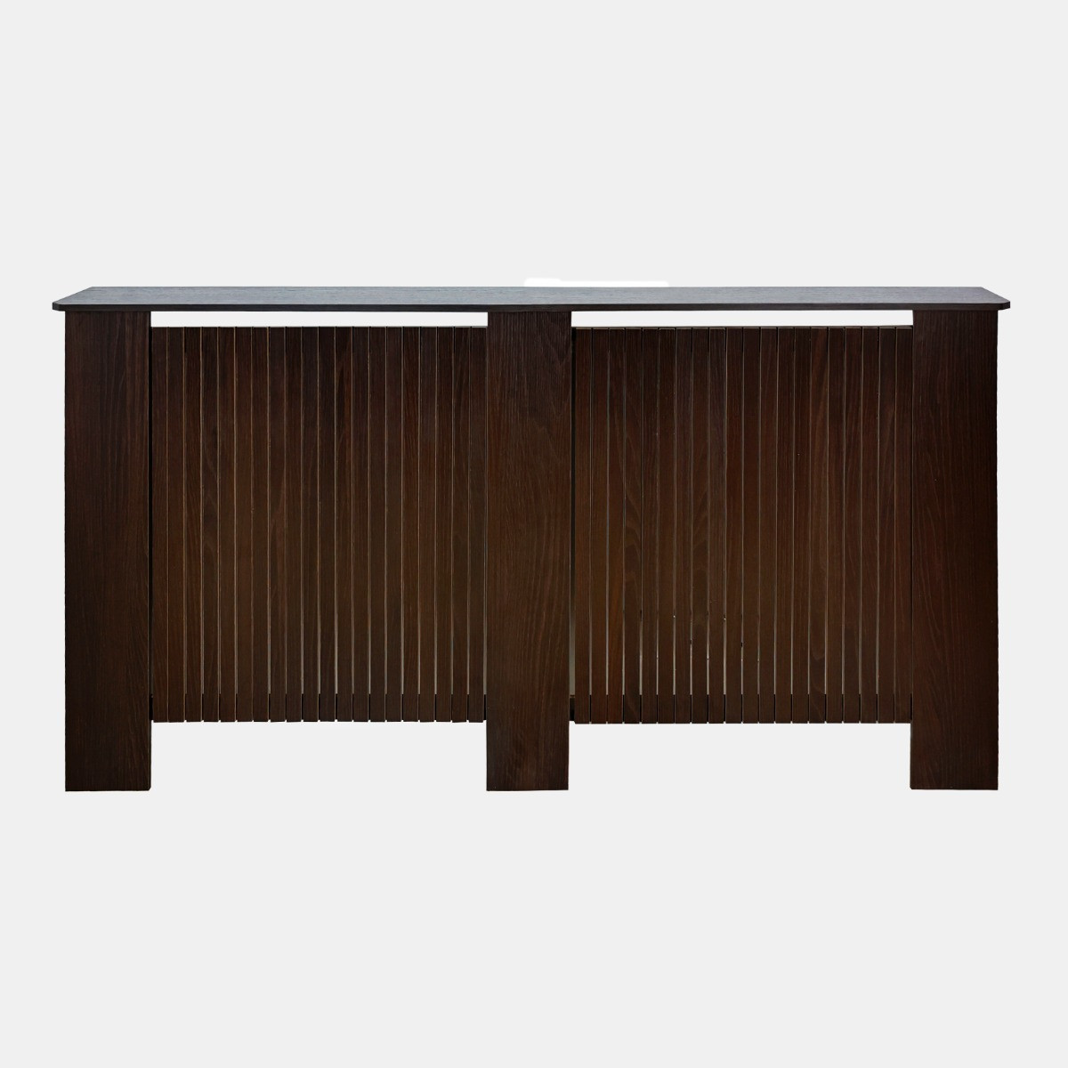 OHS Large Ribbed Radiator Cover - Dark Wood>