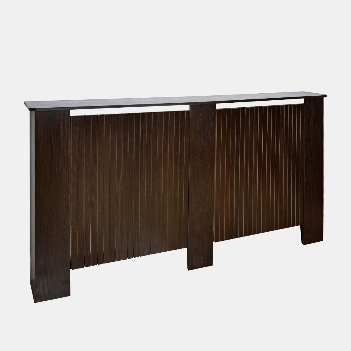 OHS Large Ribbed Radiator Cover - Dark Wood>