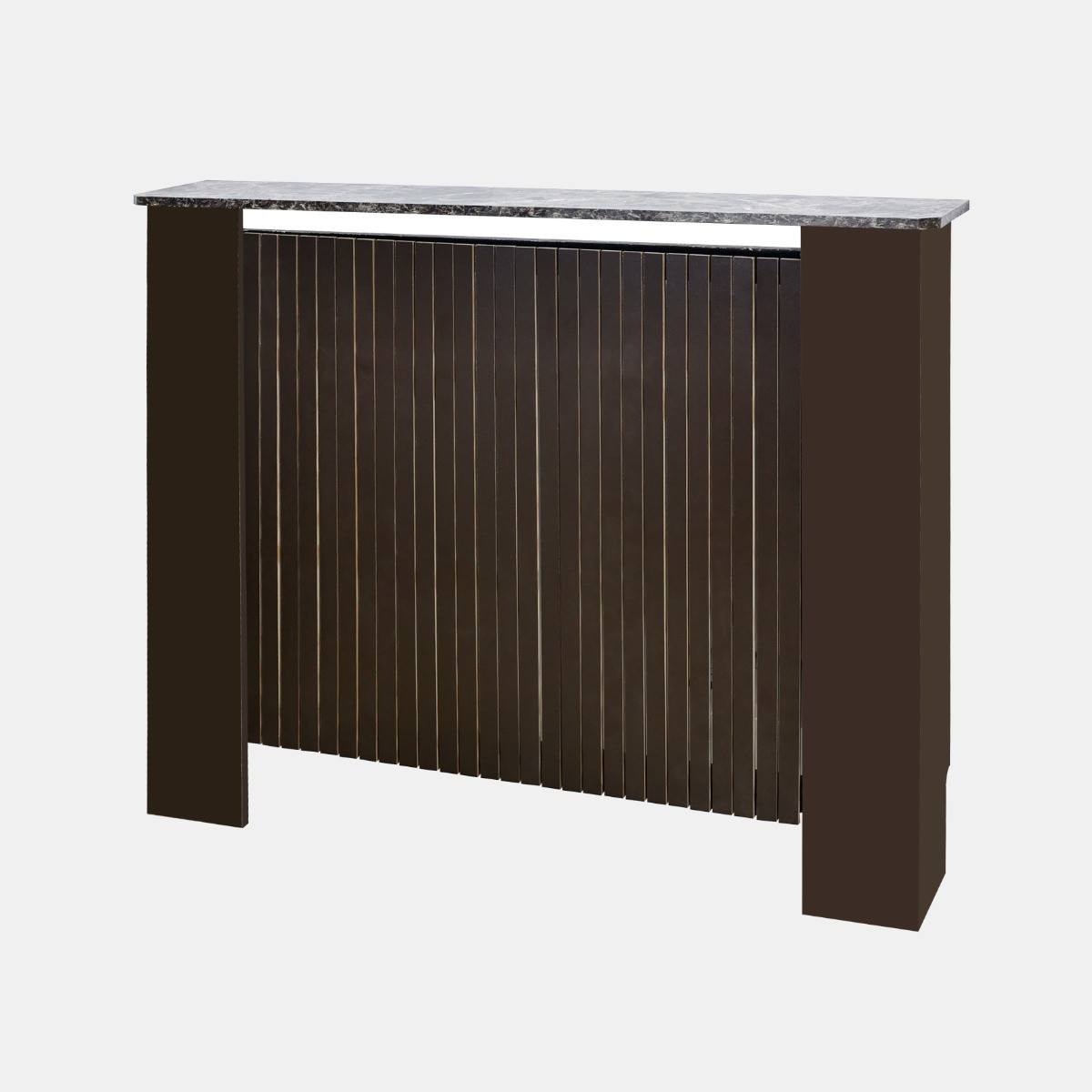 OHS Medium Ribbed Marble Effect Radiator Cover - Dark Brown>