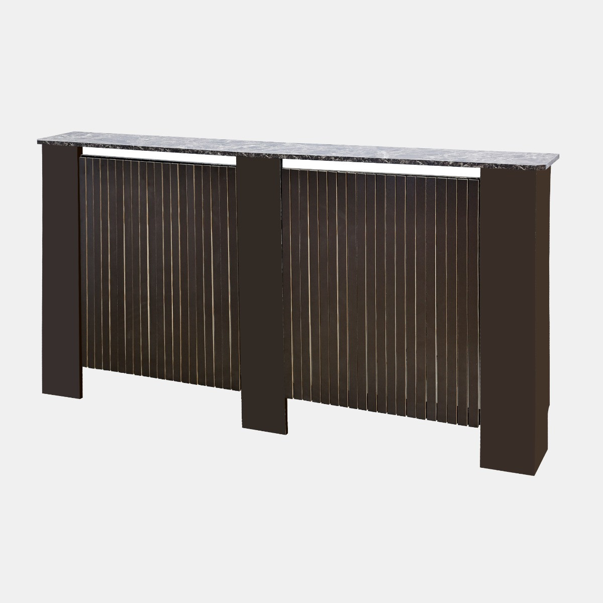 OHS Ribbed Marble Effect Radiator Cover - Dark Brown>
