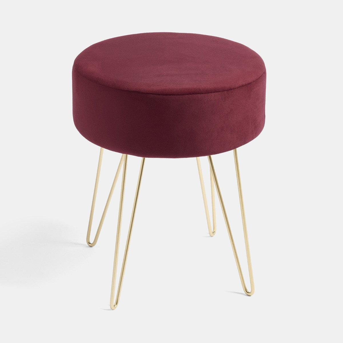 OHS Matte Velvet Hairpin Stool - Dark Berry>