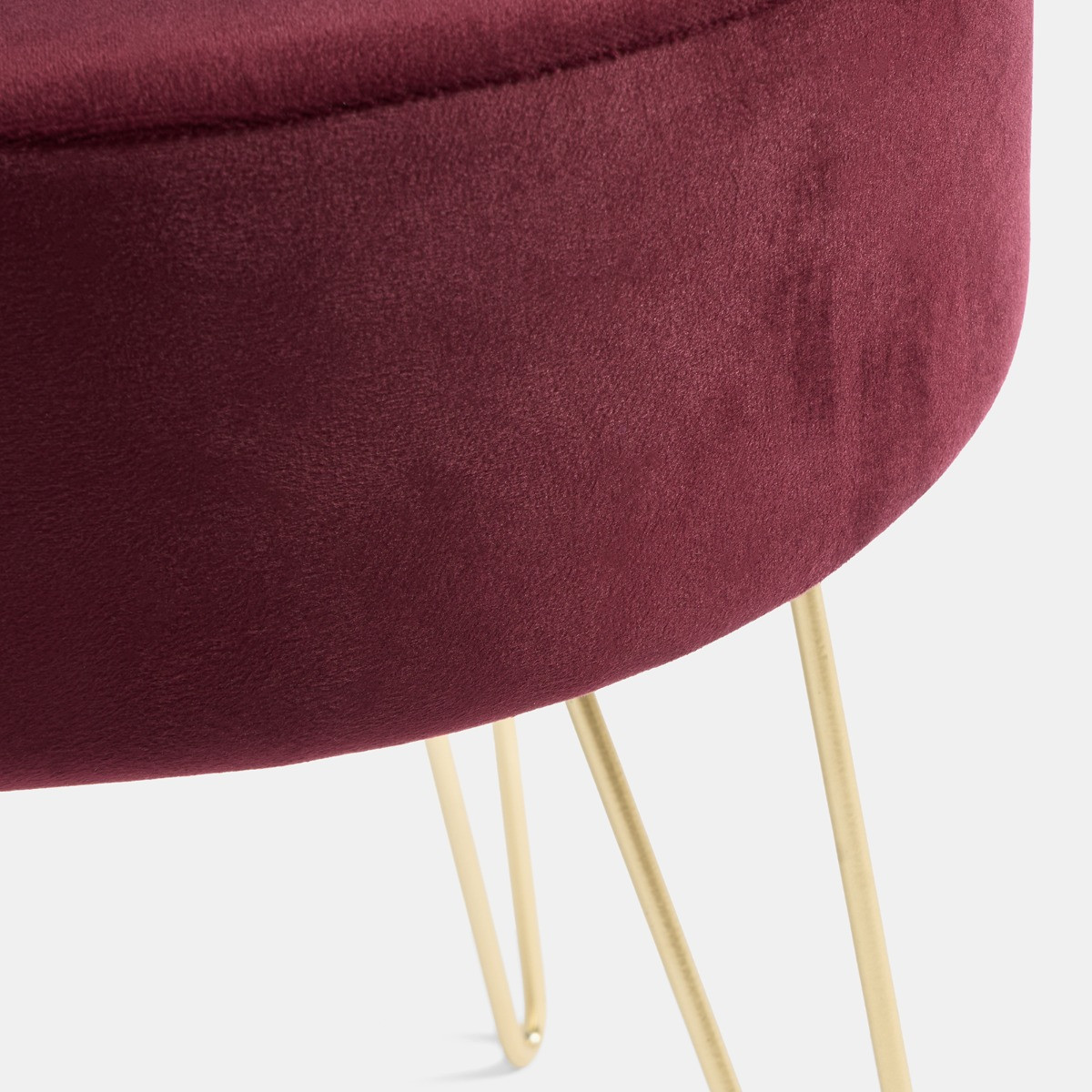 OHS Matte Velvet Hairpin Stool - Dark Berry>