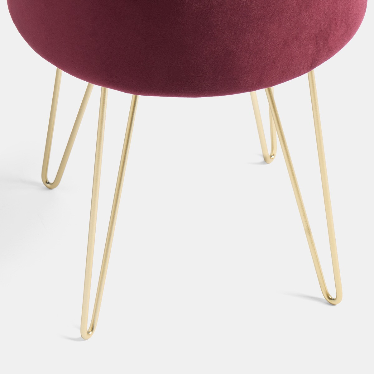 OHS Matte Velvet Hairpin Stool - Dark Berry>