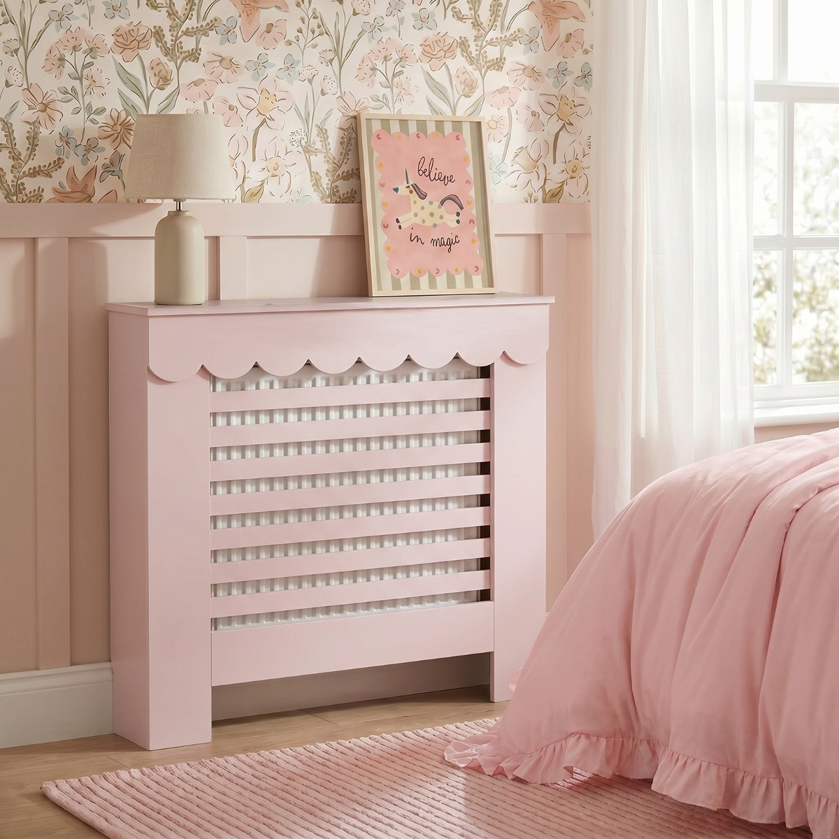OHS Small Scallop Radiator Cover - Light Pink>