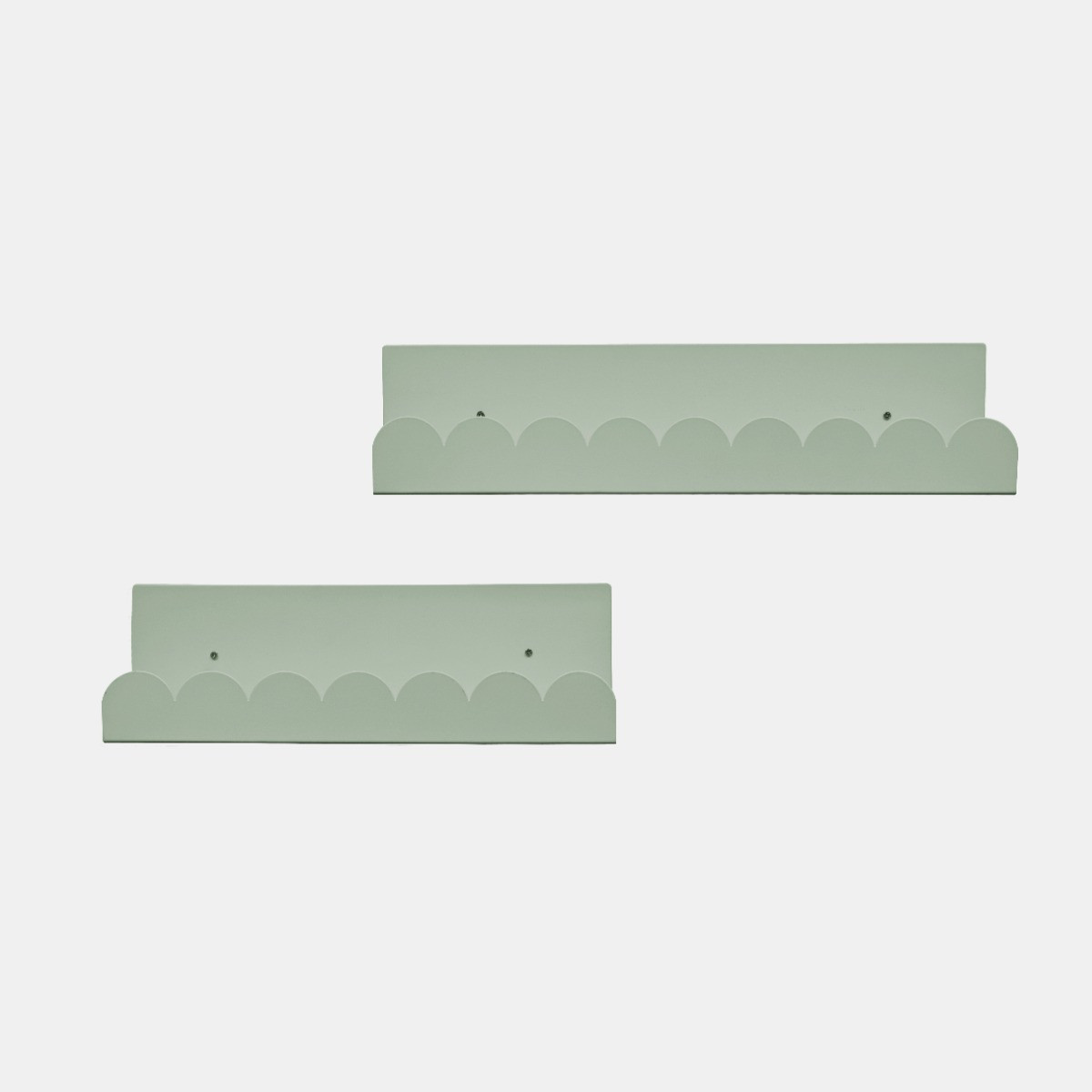 OHS Set of 2 Scallop Shelves - Sage>