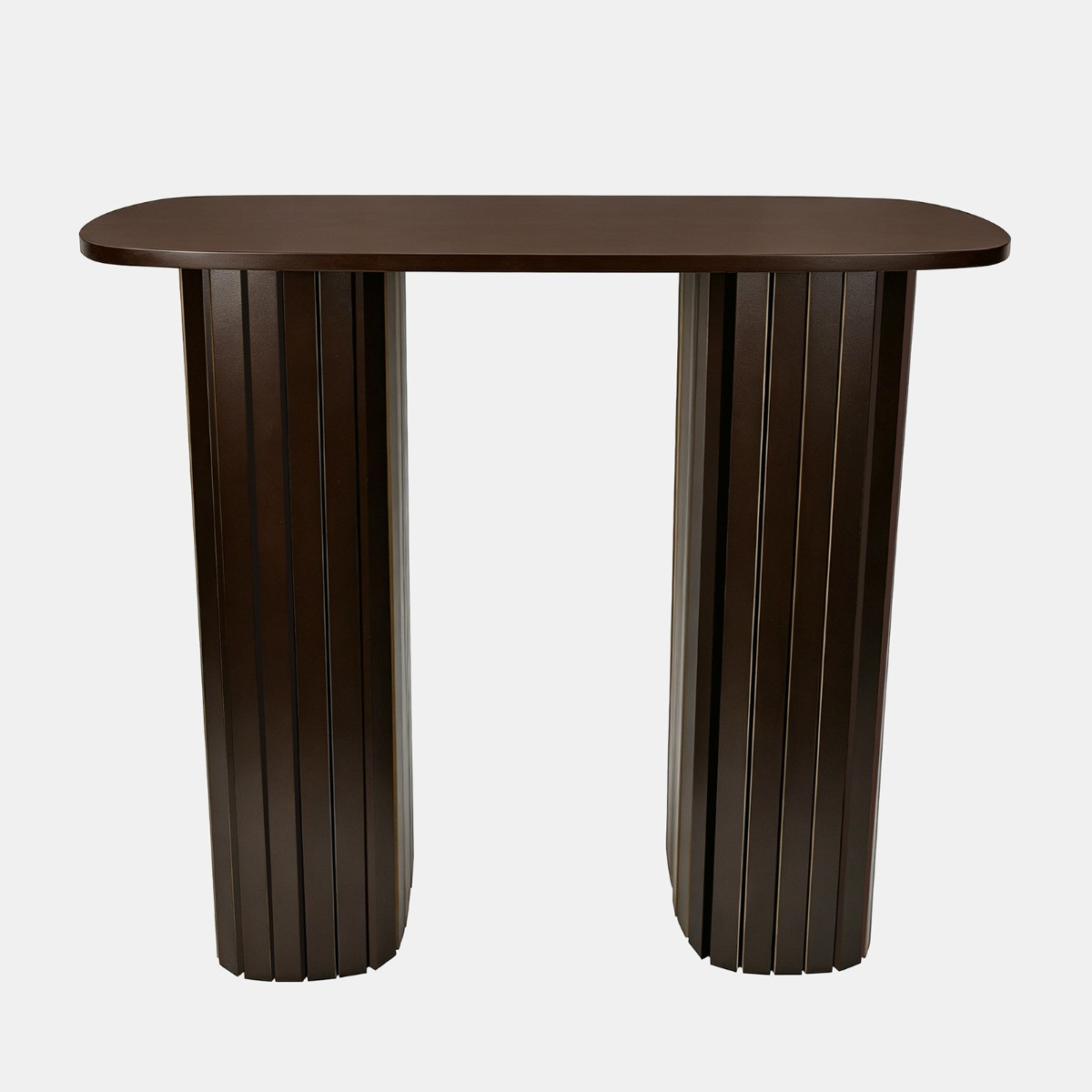 OHS Madison Ribbed Console Table - Chocolate>