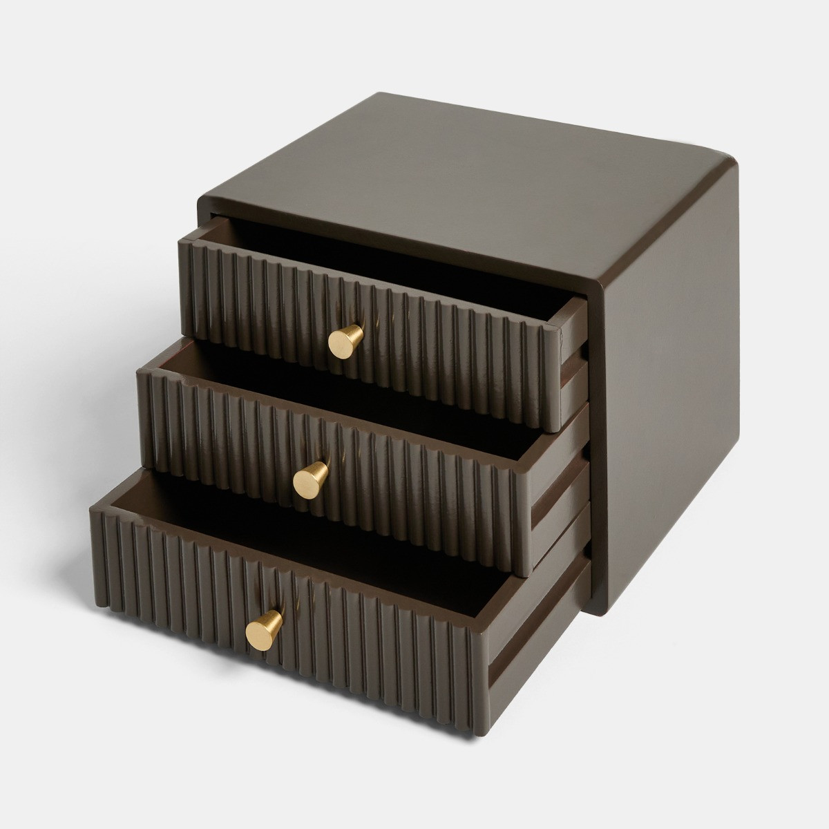 OHS Small Ribbed Desk Drawers - Chocolate>