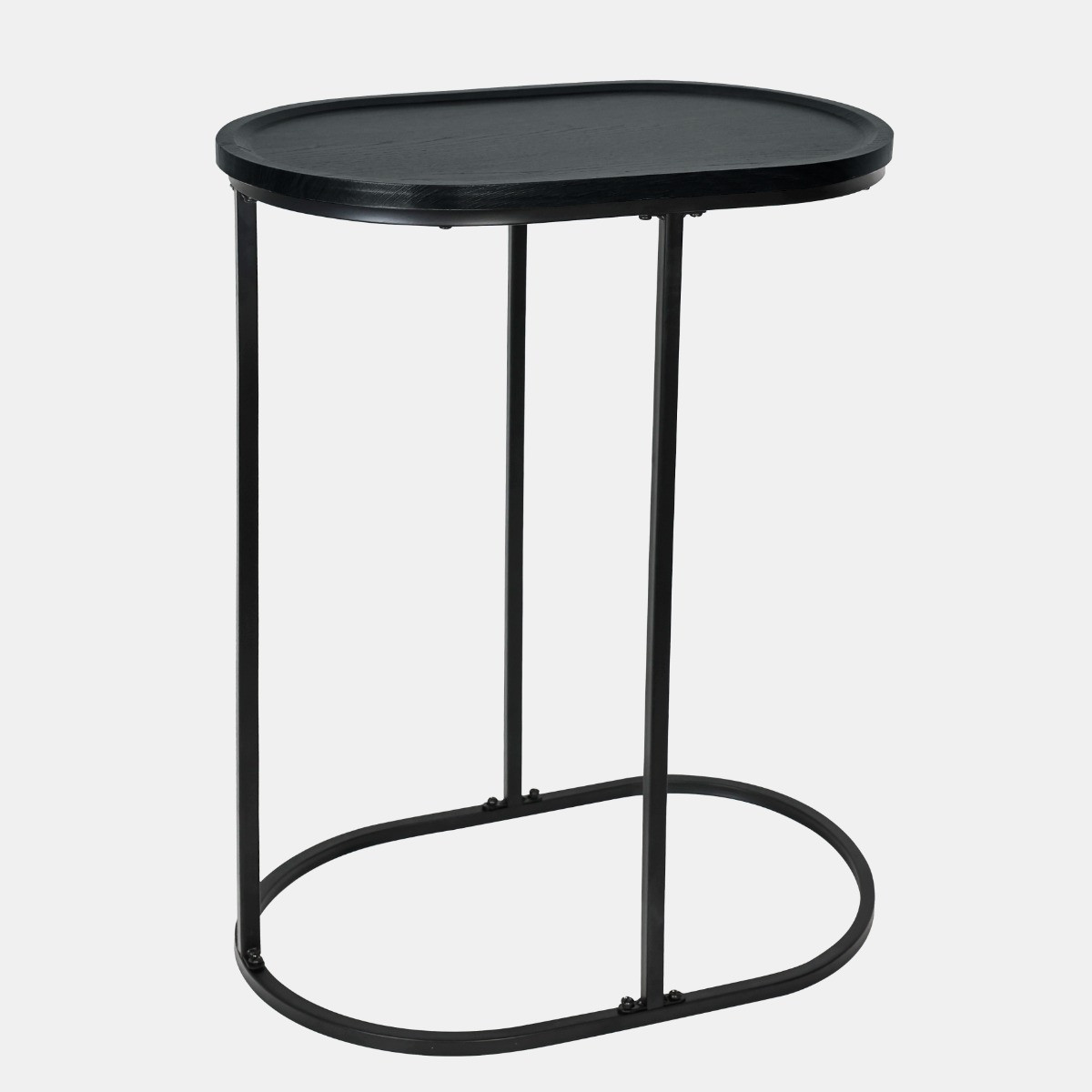 OHS Oval C Shape Side Table - Black>