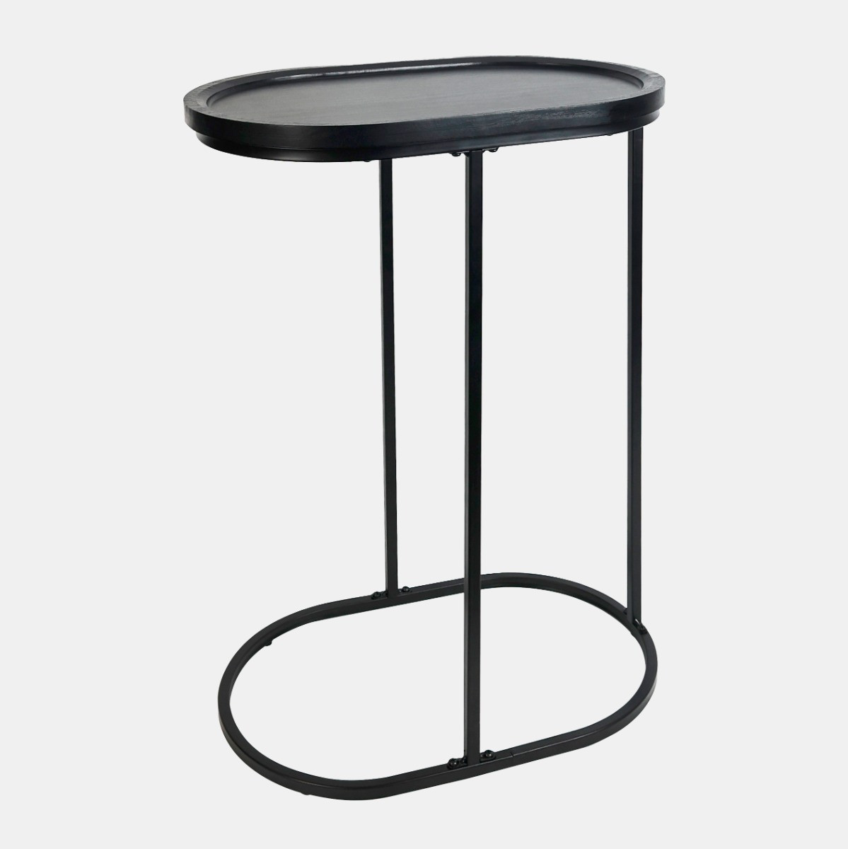 OHS Oval C Shape Side Table - Black>