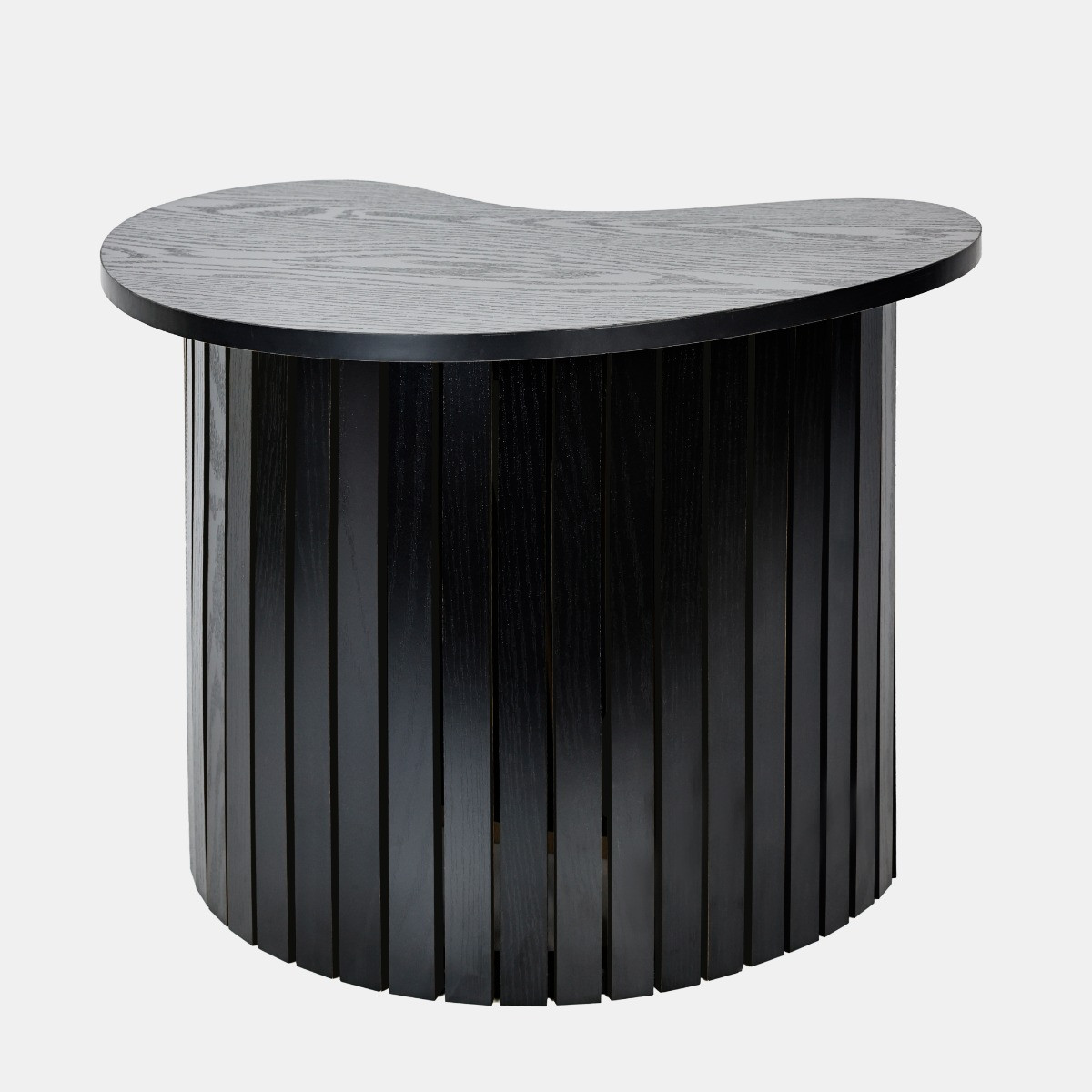 OHS Irregular Oval Madison Ribbed Side Table - Black>